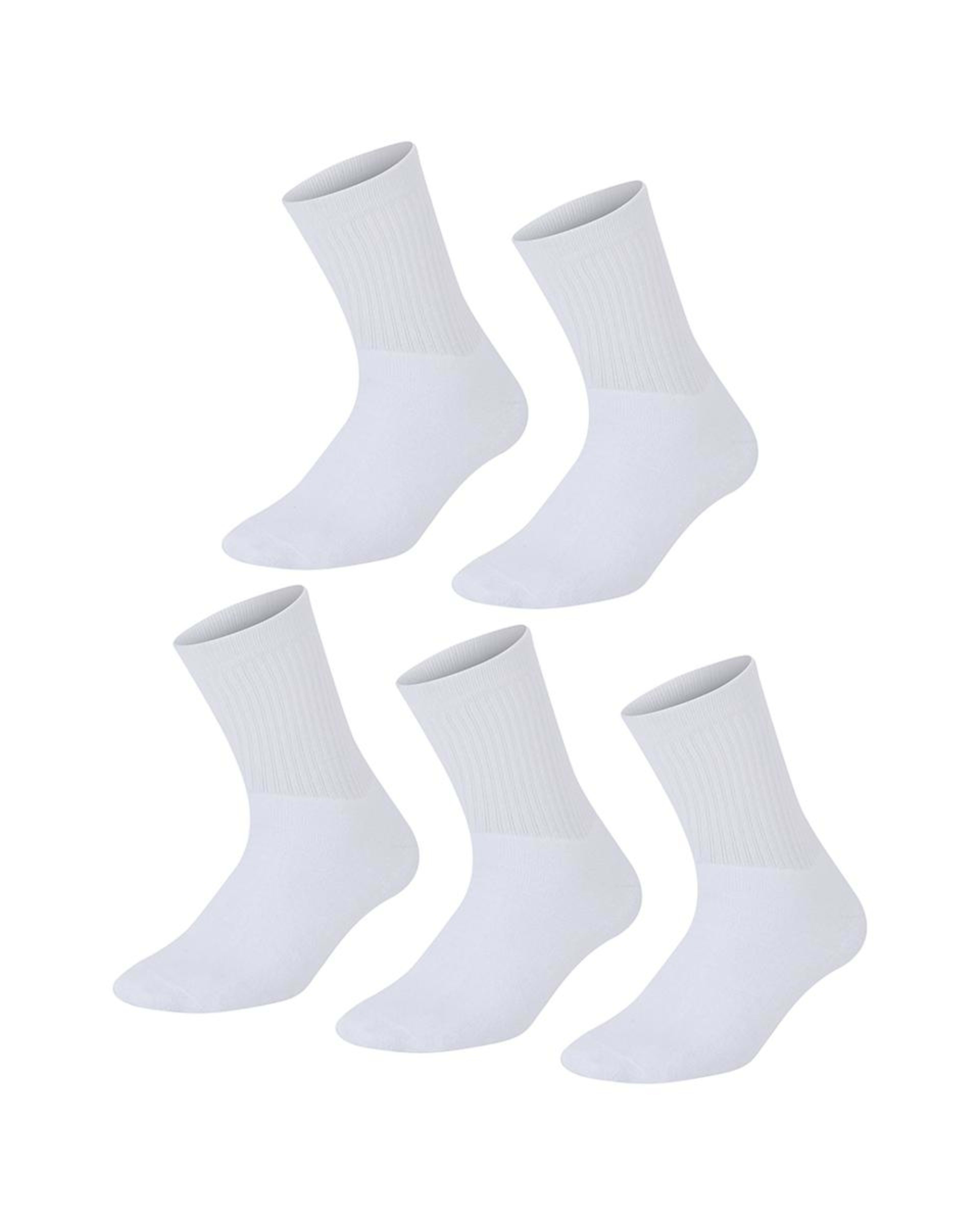 1 5 Pack Quarter Crew Sport Socks WHITE, 1 of 3