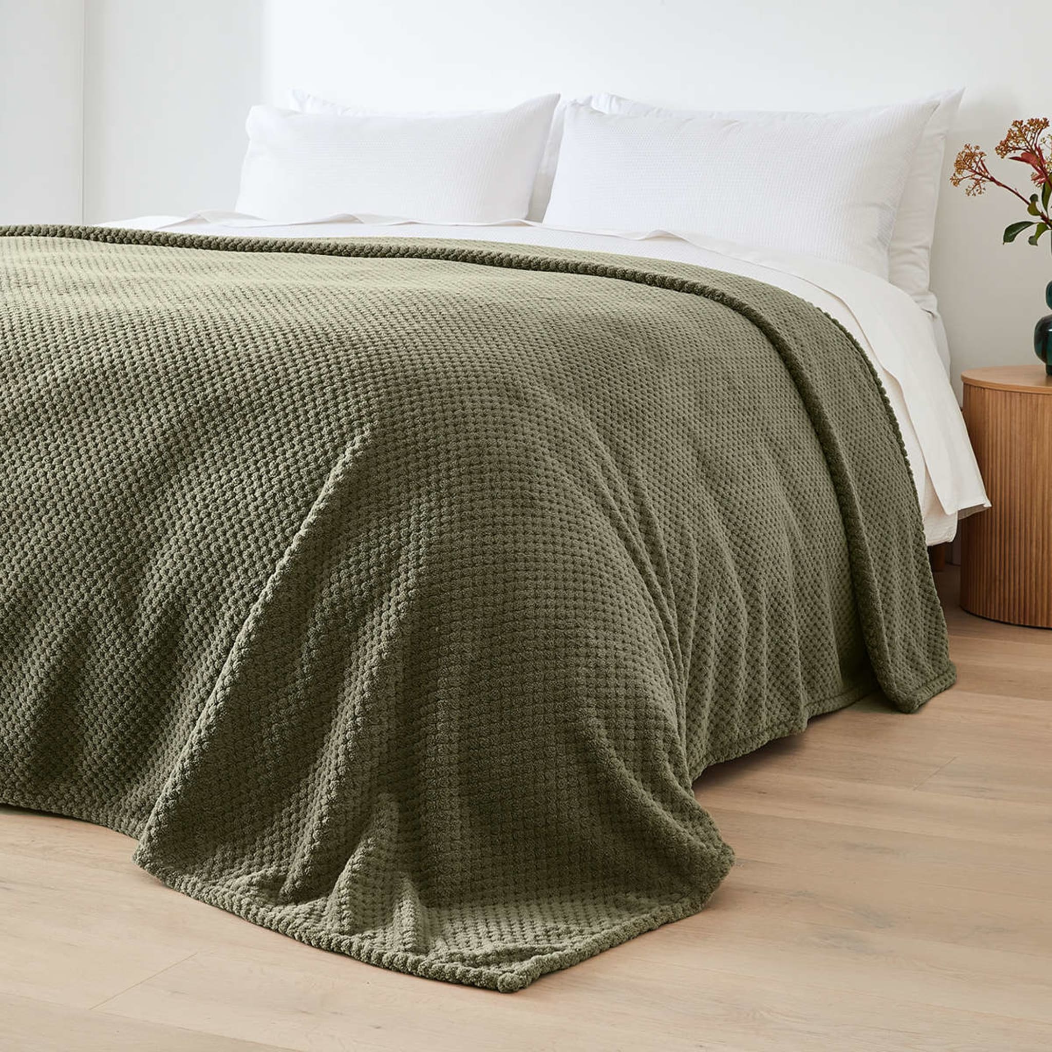 Coral Jacquard Blanket Double/Queen Bed, Forest Kmart