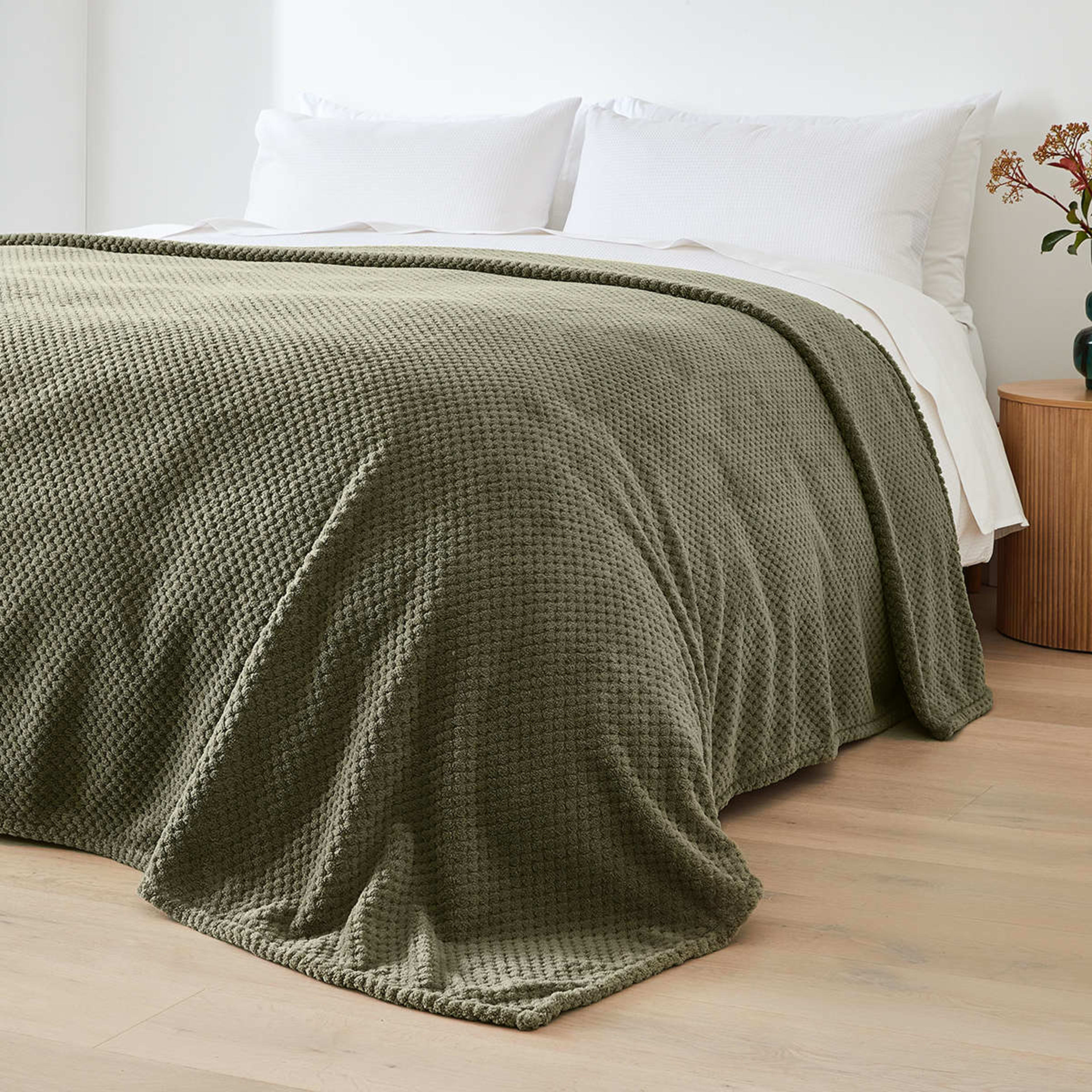 Coral Jacquard Blanket Double/Queen Bed, Forest Kmart