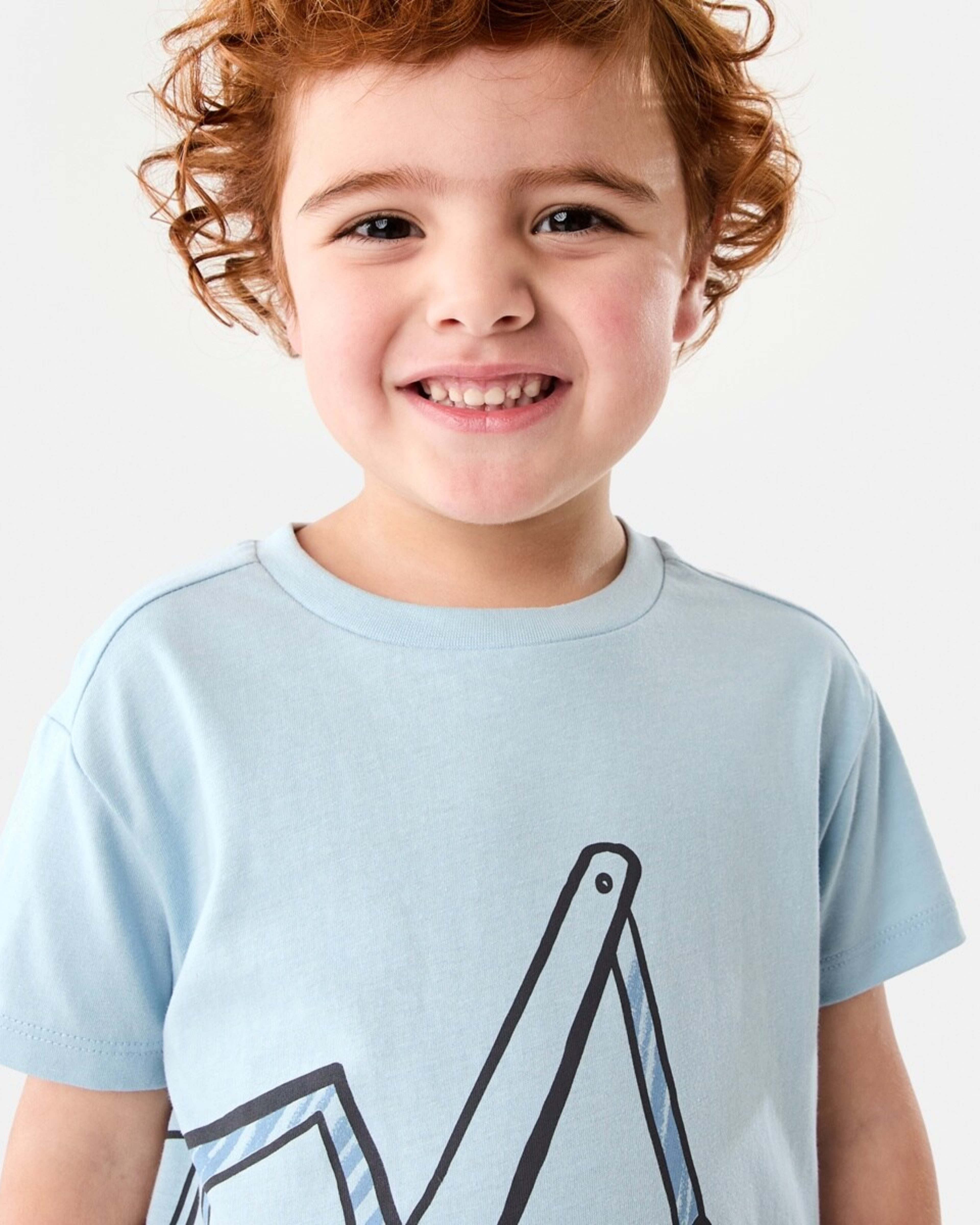 3 Chest Print T-shirt SCRIBBLE DIGGER LIGHT SKY BLUE, 3 of 6