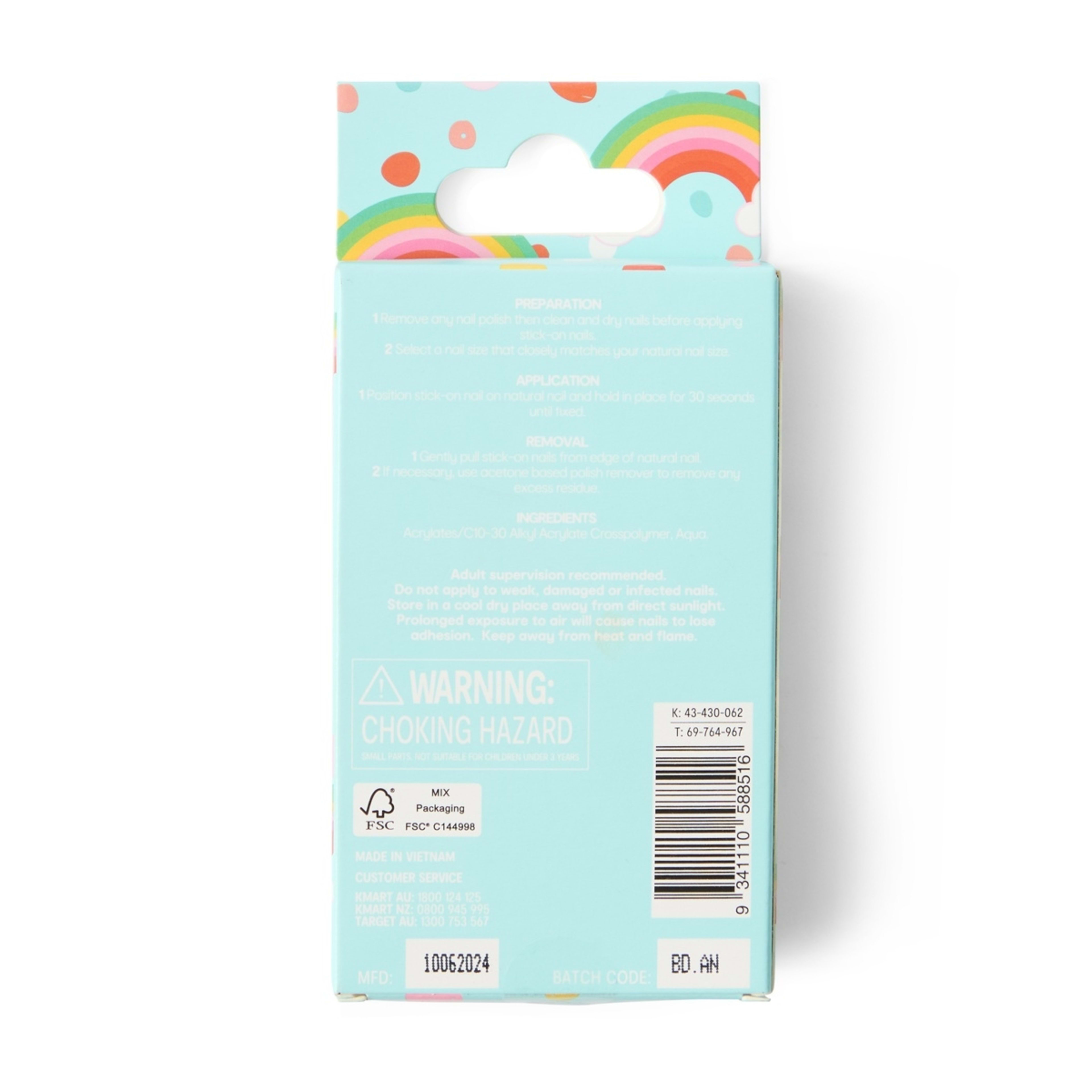 2 OXX Junior 24 Pack Pre-Glued Stick-On Nails - Multi Ombre, 2 of 5