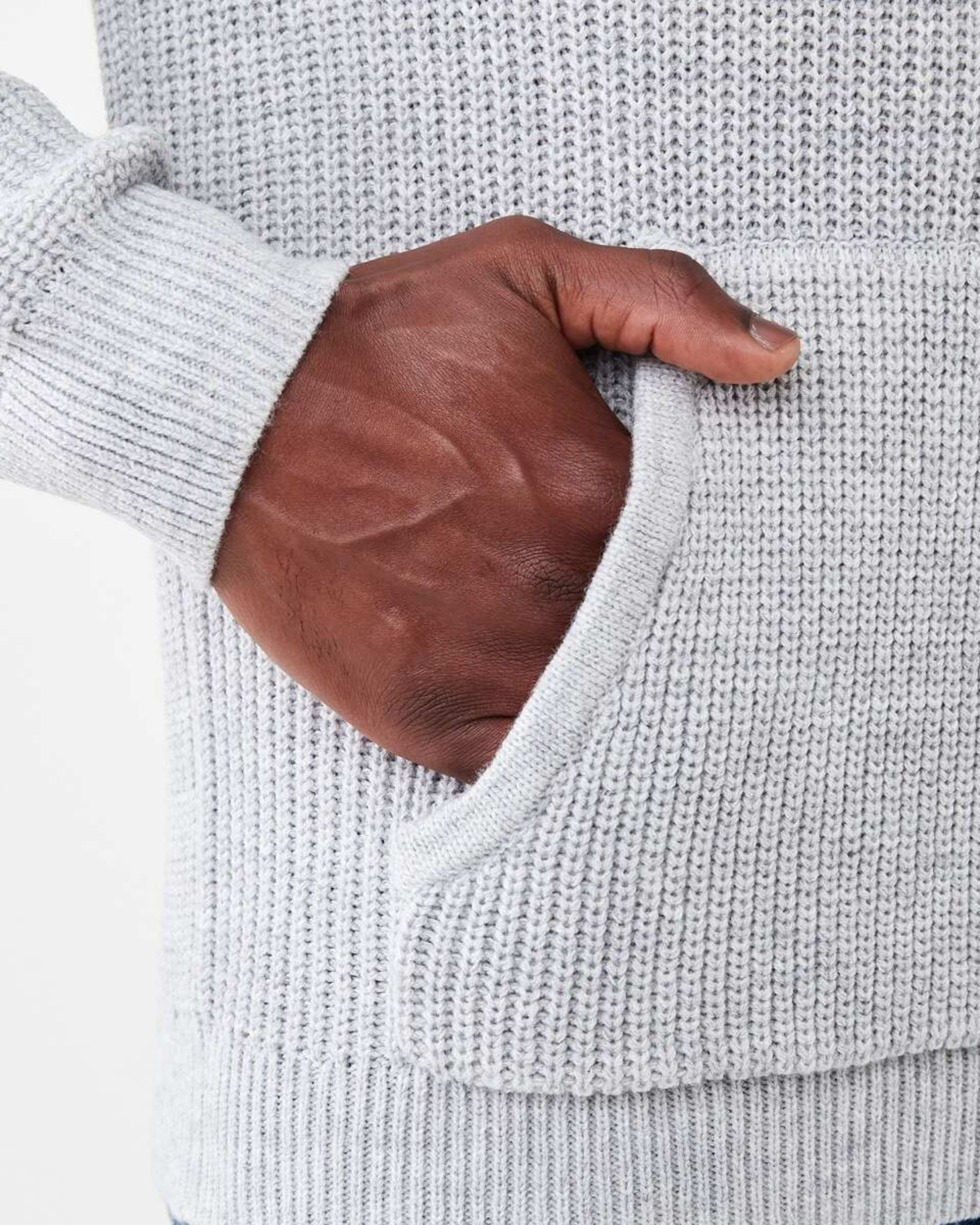 6 Hooded Knit Pullover Grey Marle, 6 of 6