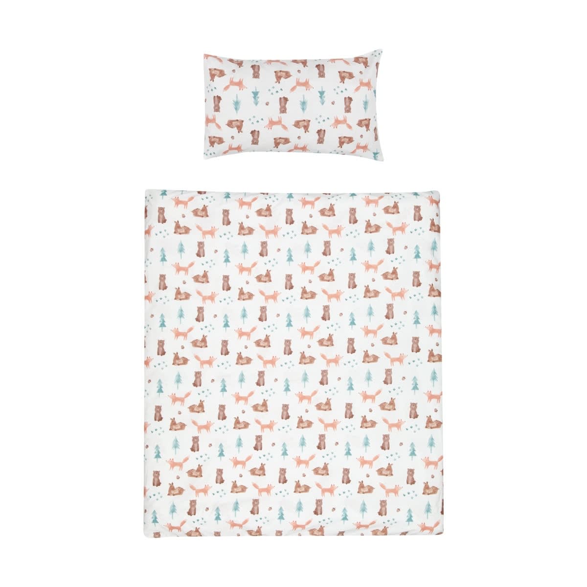 Cotton Reversible Cot Quilt Cover Set Woodland Kmart