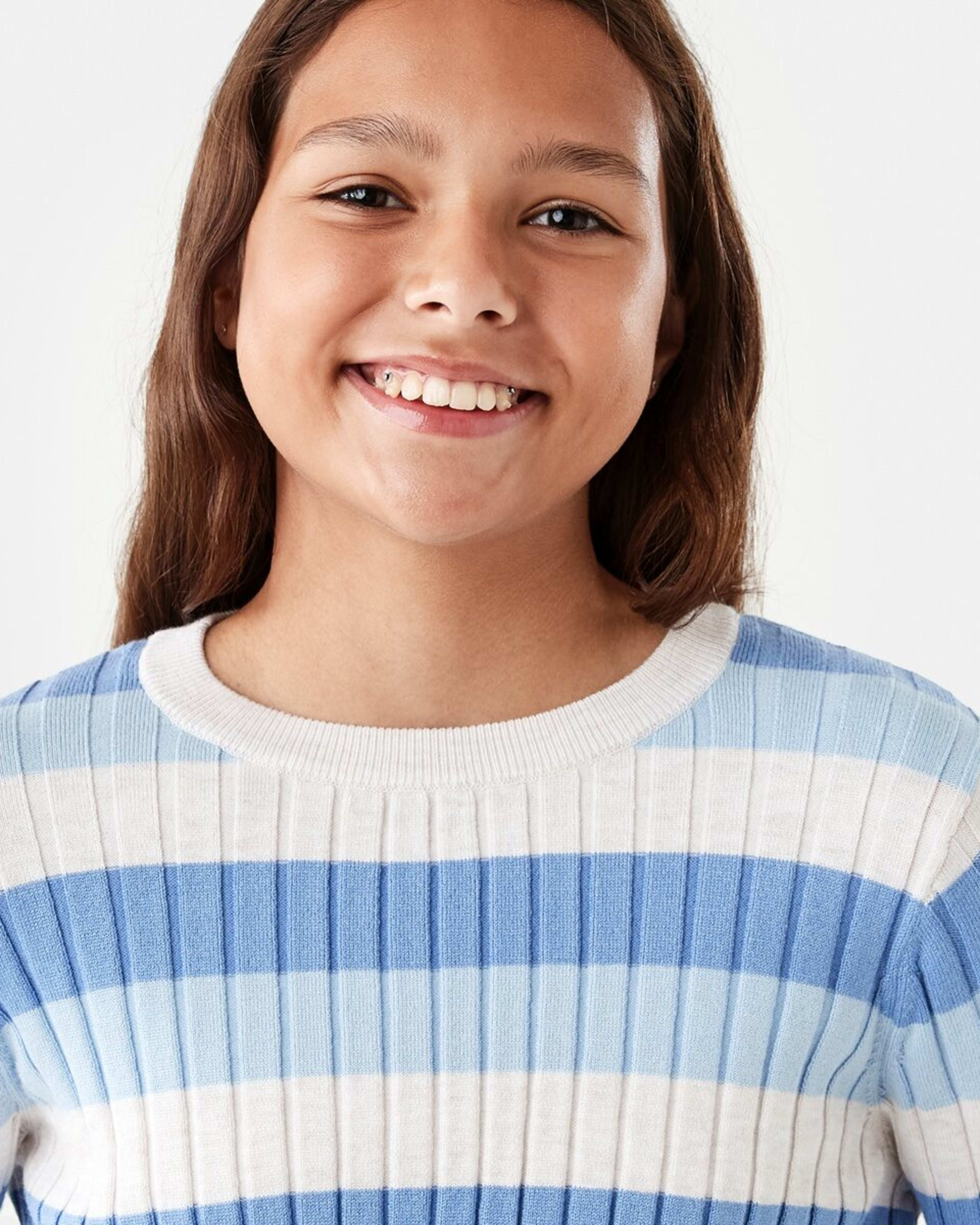 3 Long Sleeve Rib Knit Top Stripe, 3 of 8
