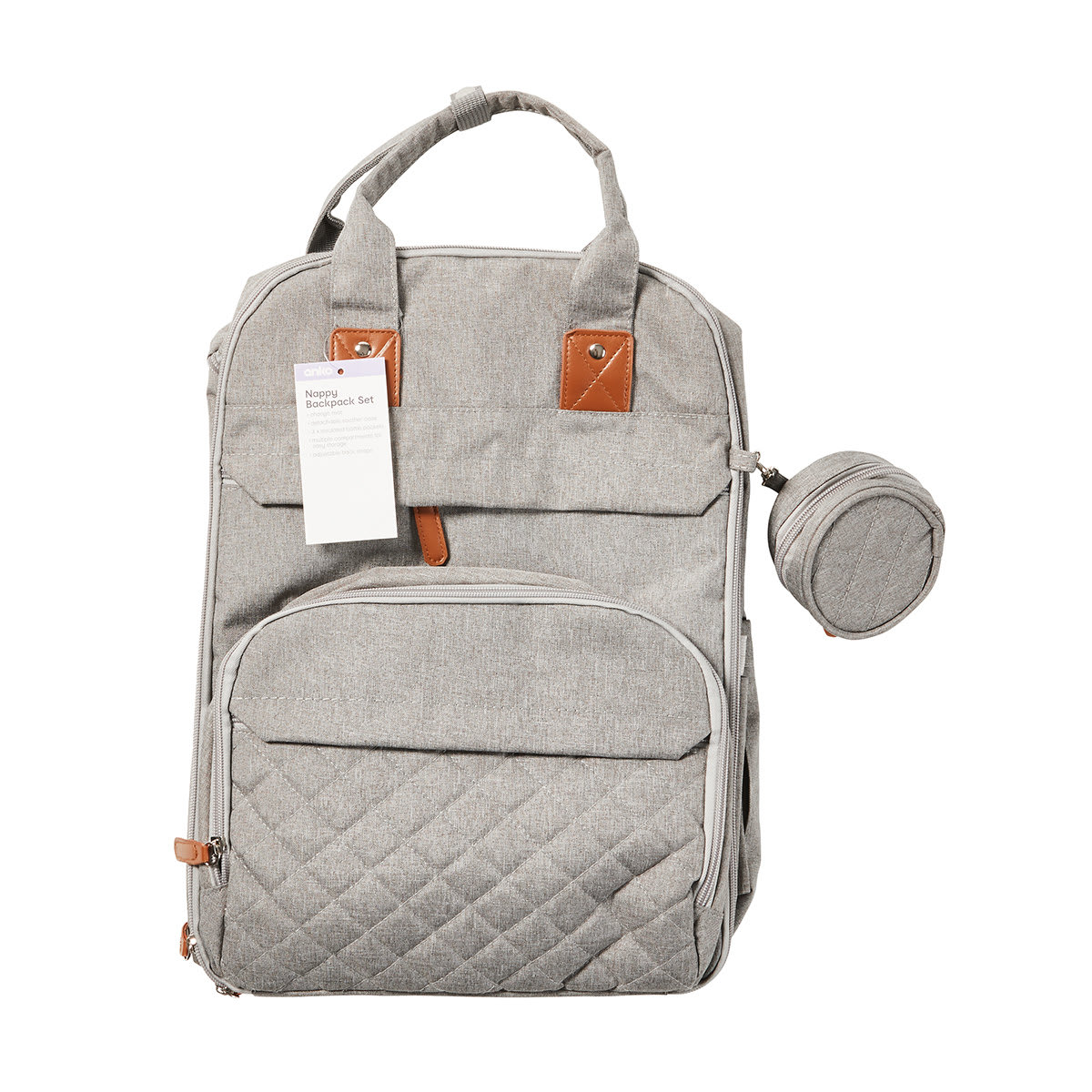 Nappy Backpack Set - Grey - Kmart NZ