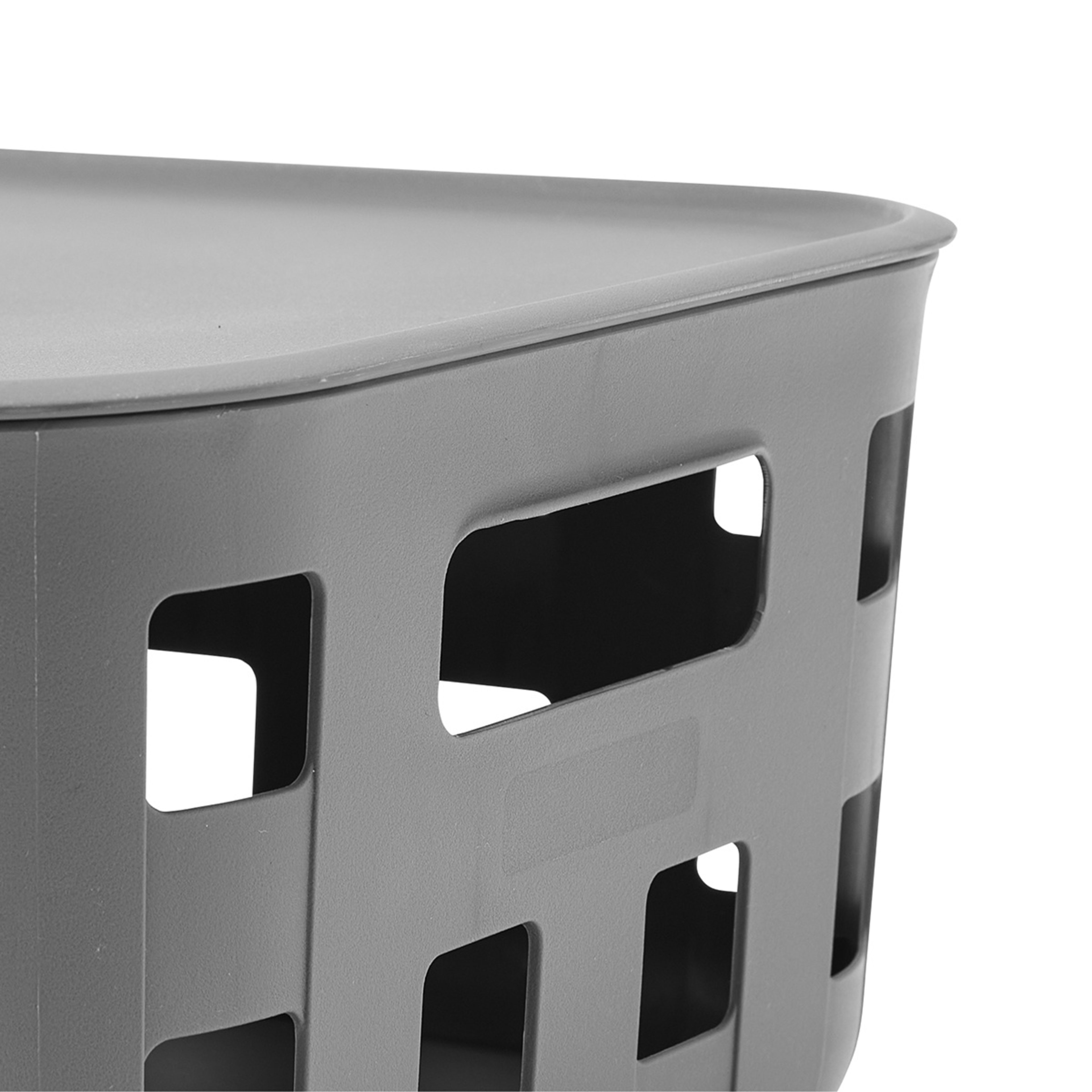 7 12L Rectangle Trellis Basket with Lid - Charcoal, 7 of 9