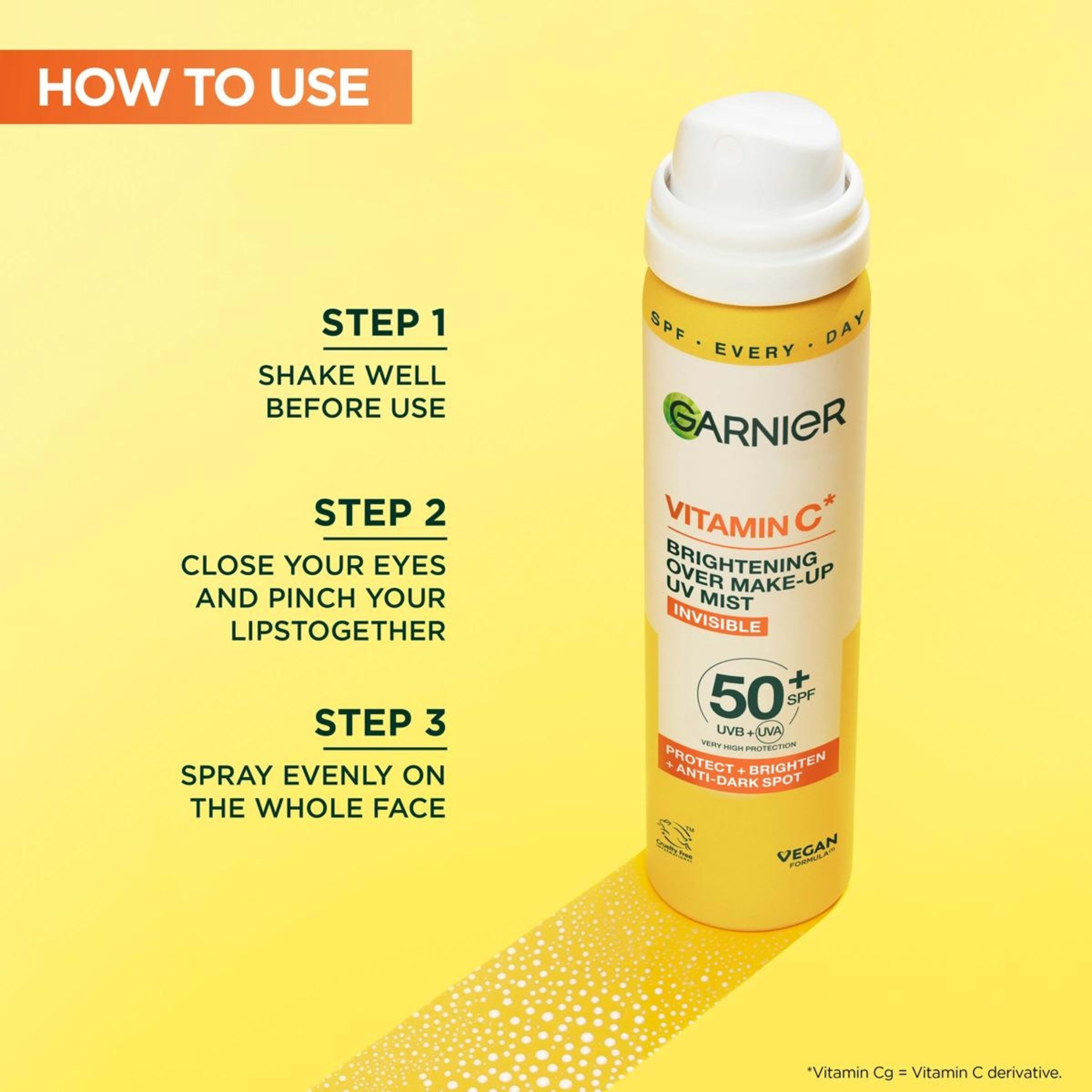 5 Garnier Brightening Over Make-Up UV Mist 99g - Vitamin C, 5 of 6