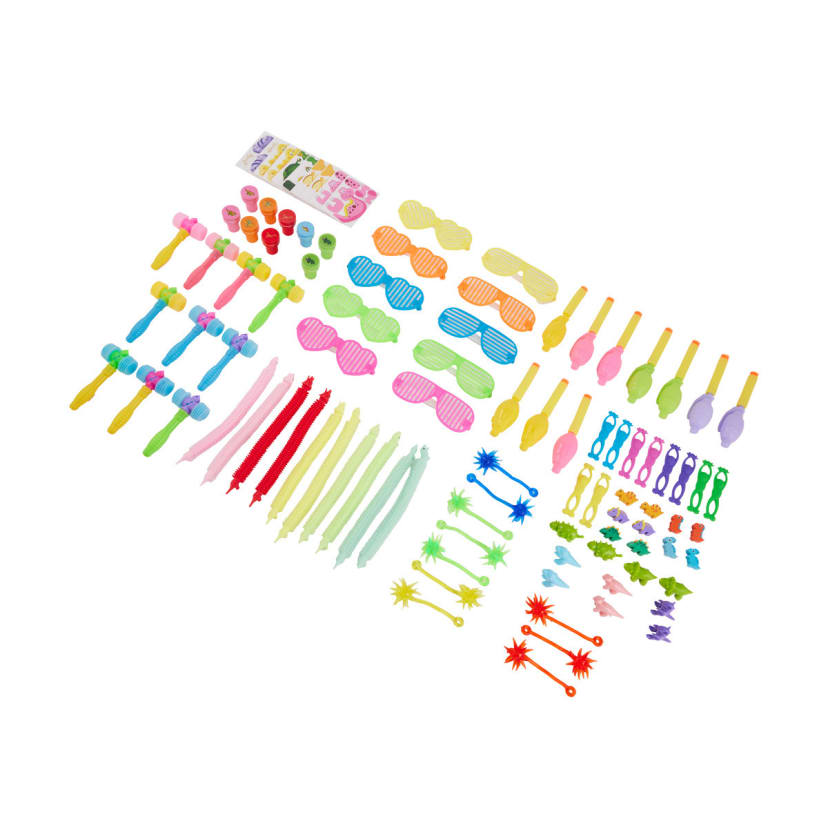 100 Piece Bright Animals Party Favour Pack Kmart