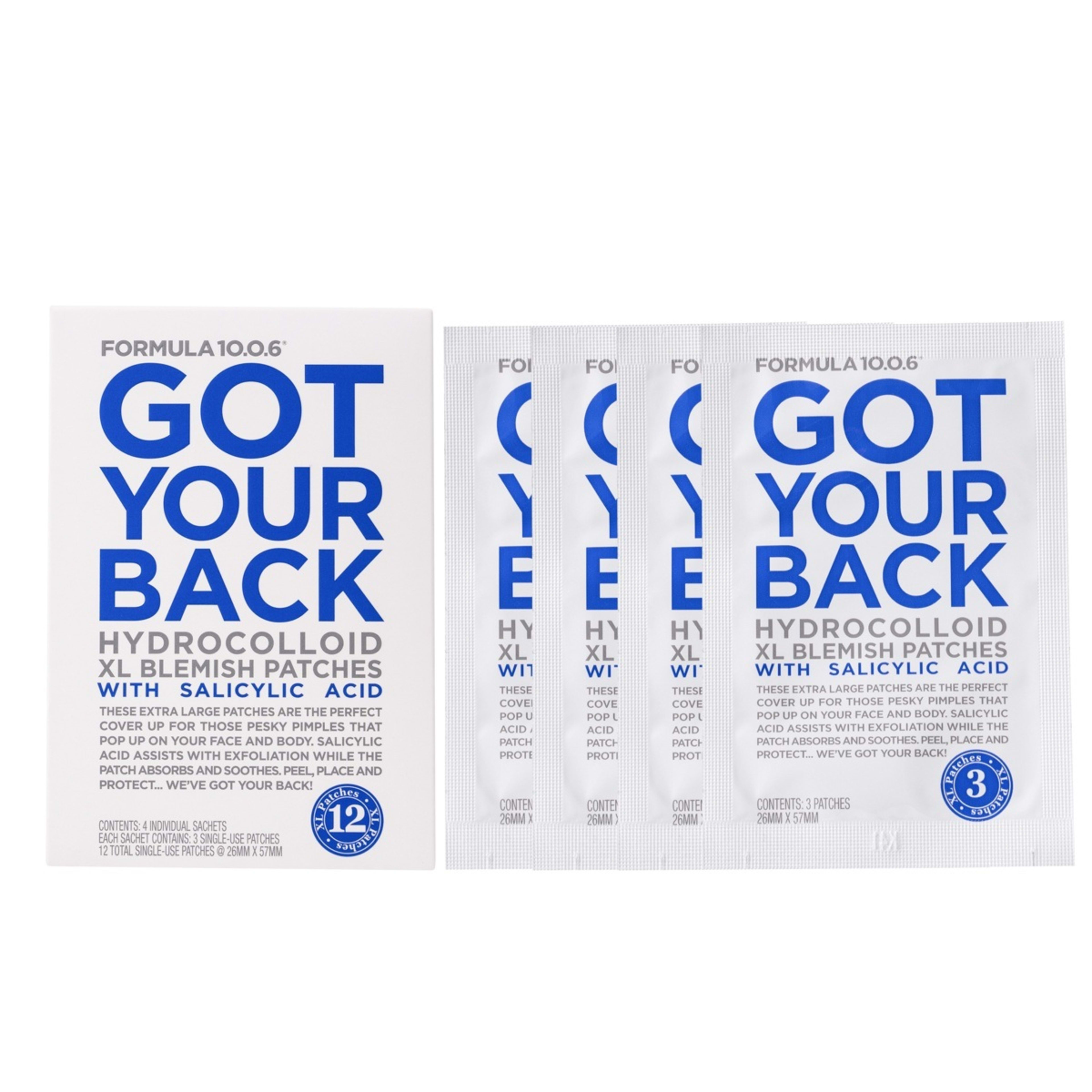 3 Formula 10.0.6 12 Pack Got your Back Hydrocolloid Extra Large Blemish Patches - Salicylic Acid, 3 of 5