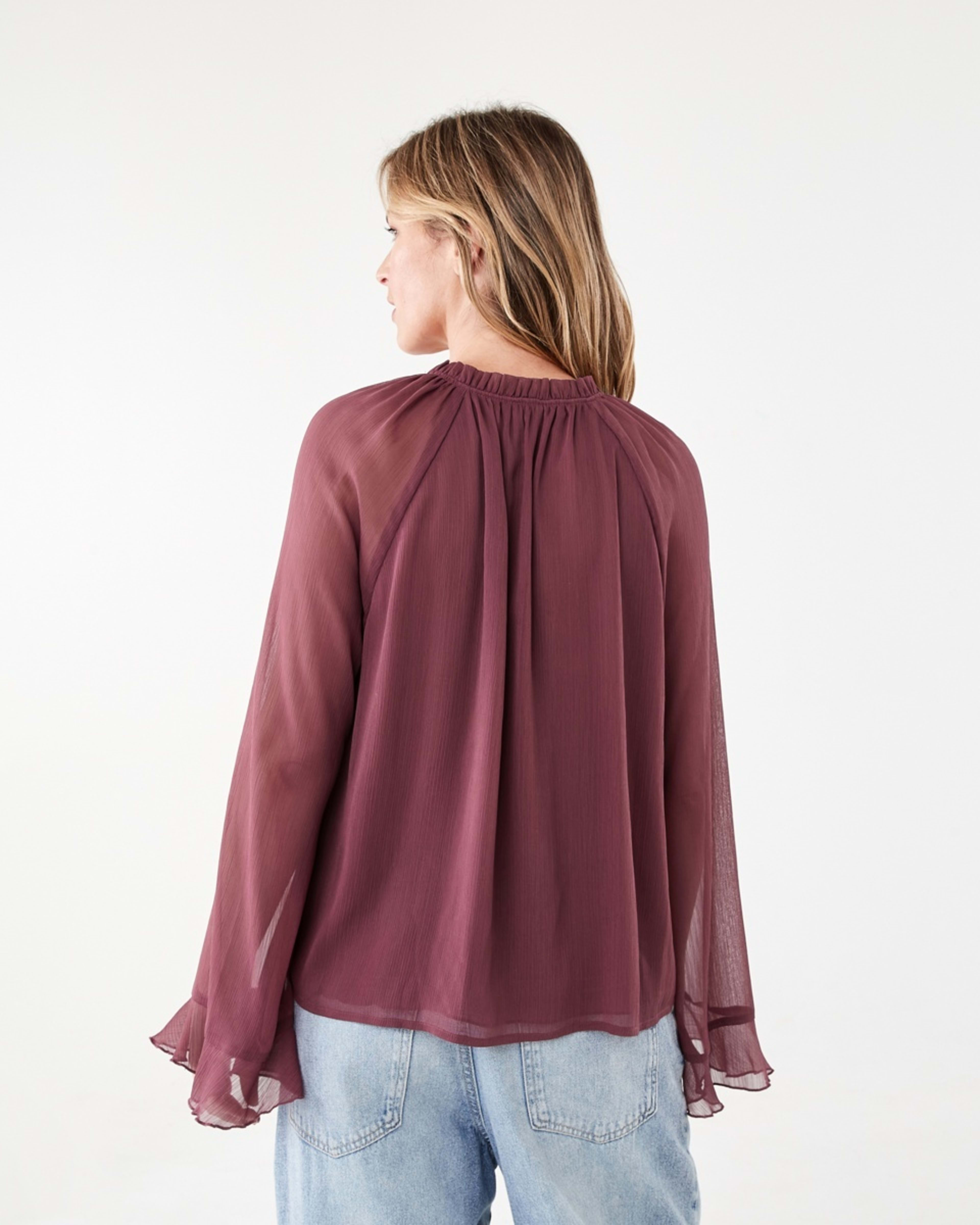 4 Long Sleeve Frill Blouse Berry, 4 of 7