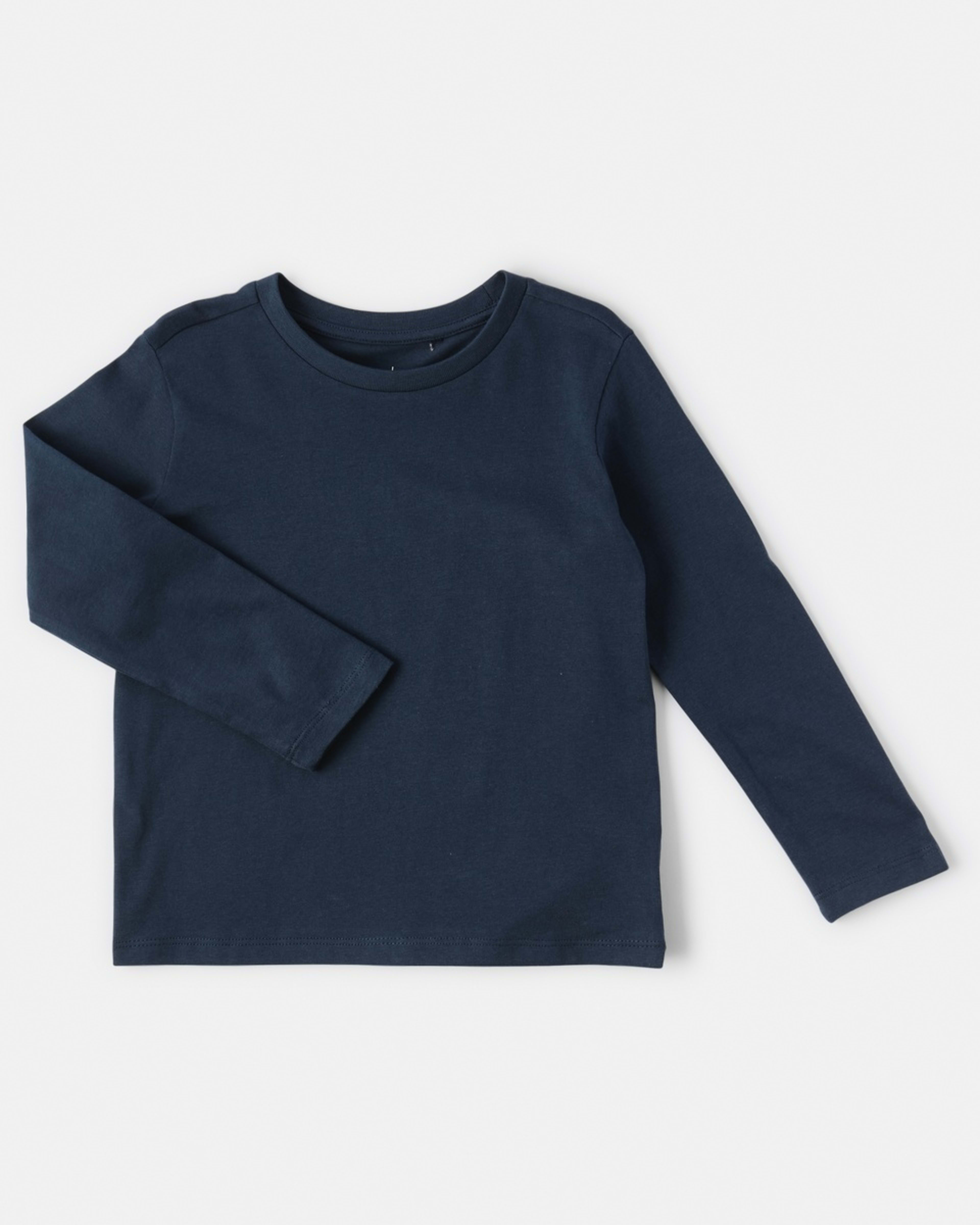 7 Long Sleeve Plain T-shirt Dress Blue, 7 of 8