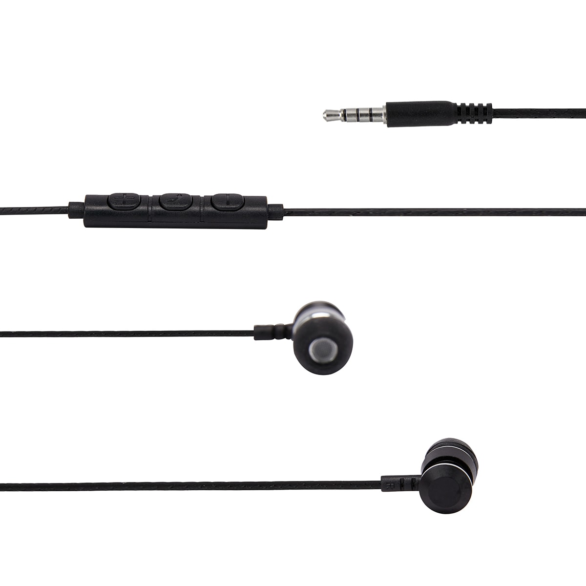 Wired Earphones Black Kmart