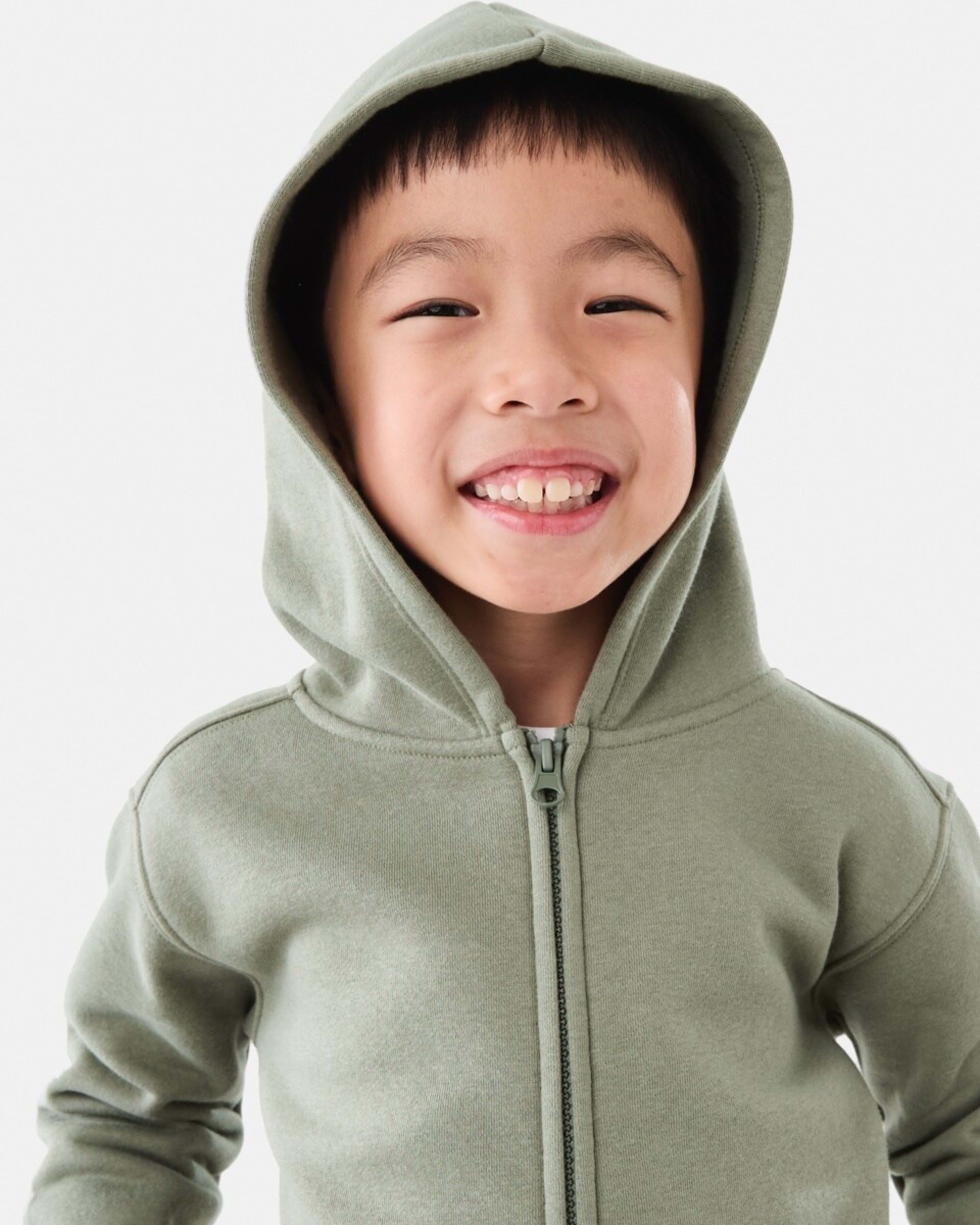 5 Plain Zip Through Hoodie Sea Spray, 5 of 10