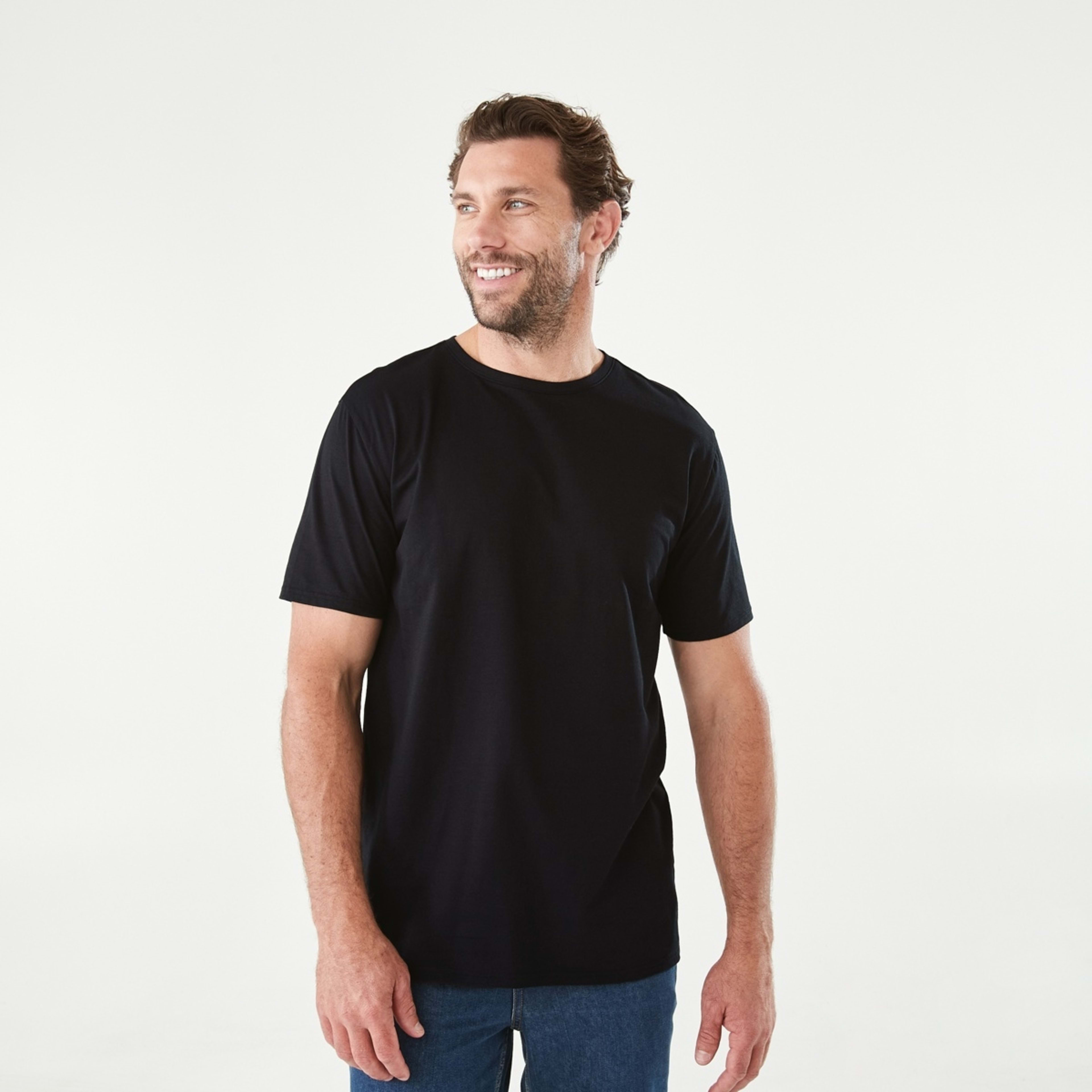 1 Plain Crew Neck T-shirt Black, 1 of 7