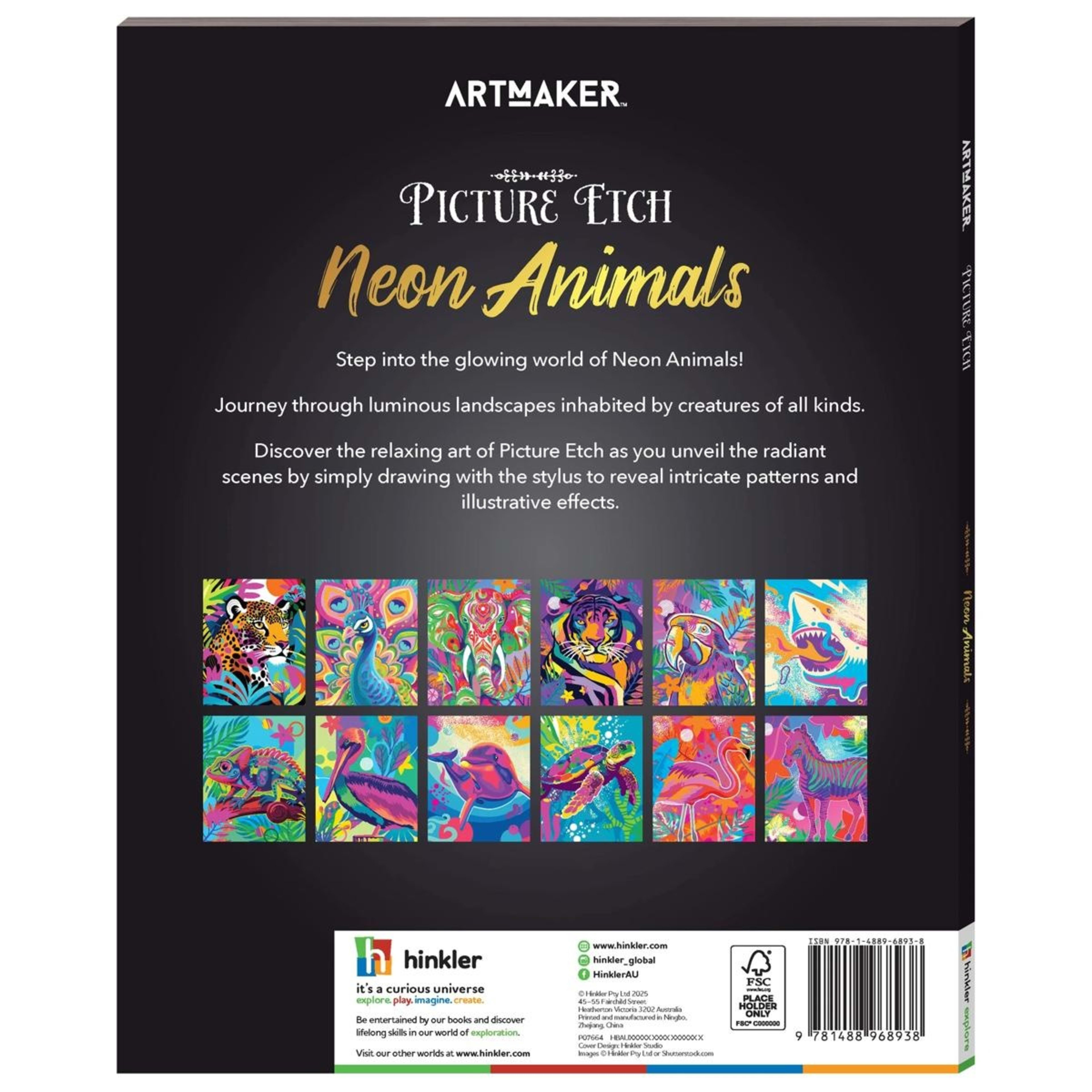 4 Art Maker Picture Etch Neon Animals - Book, 4 of 4