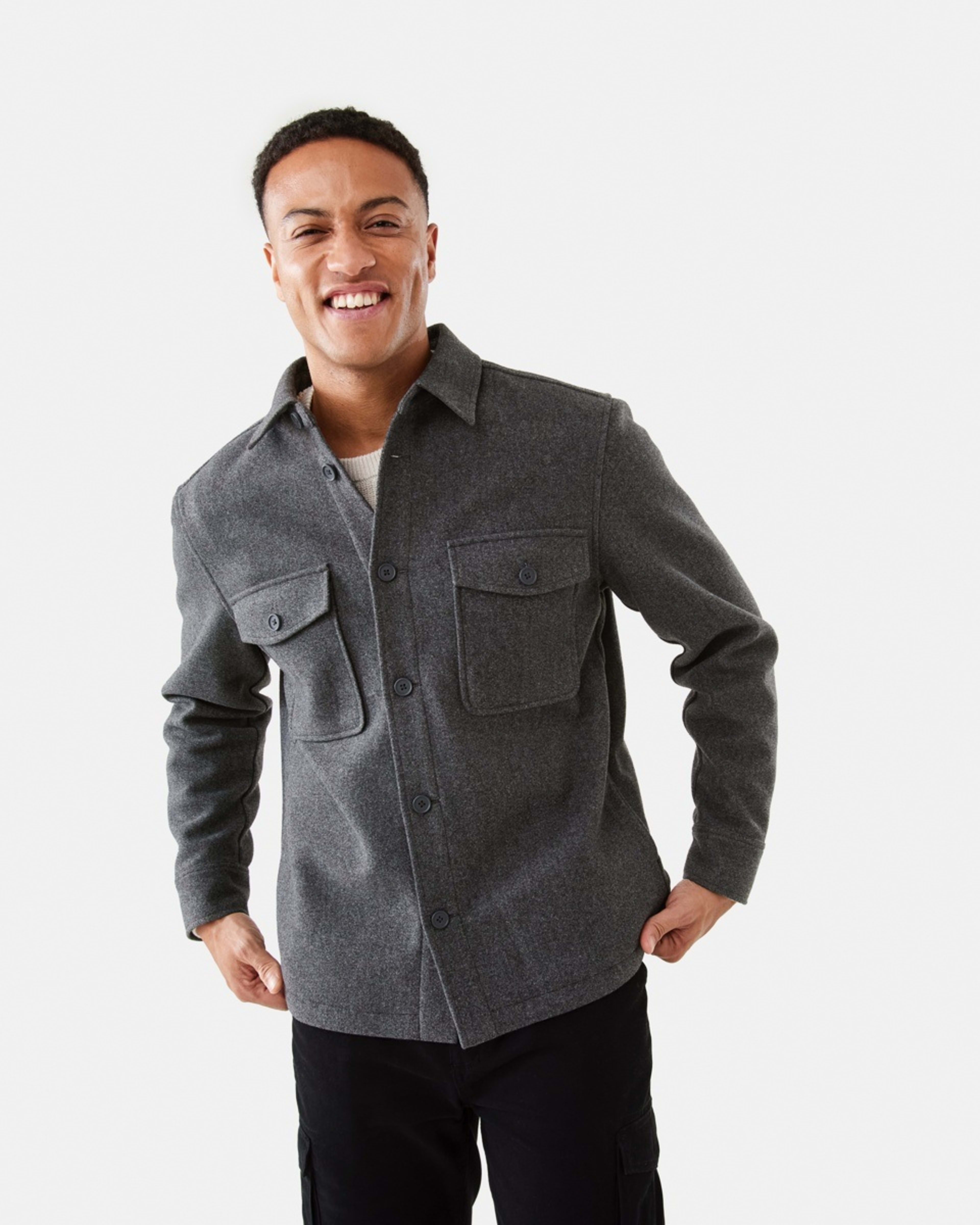2 Melton Shacket Gry Chmrle, 2 of 10