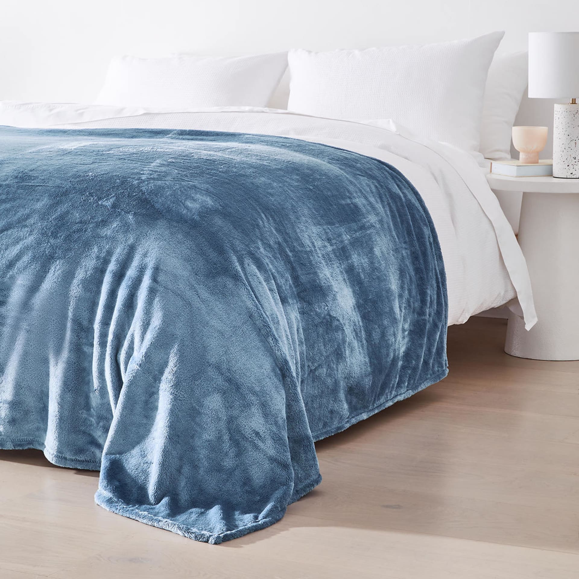 Plush Blanket Single Bed, Blue Kmart
