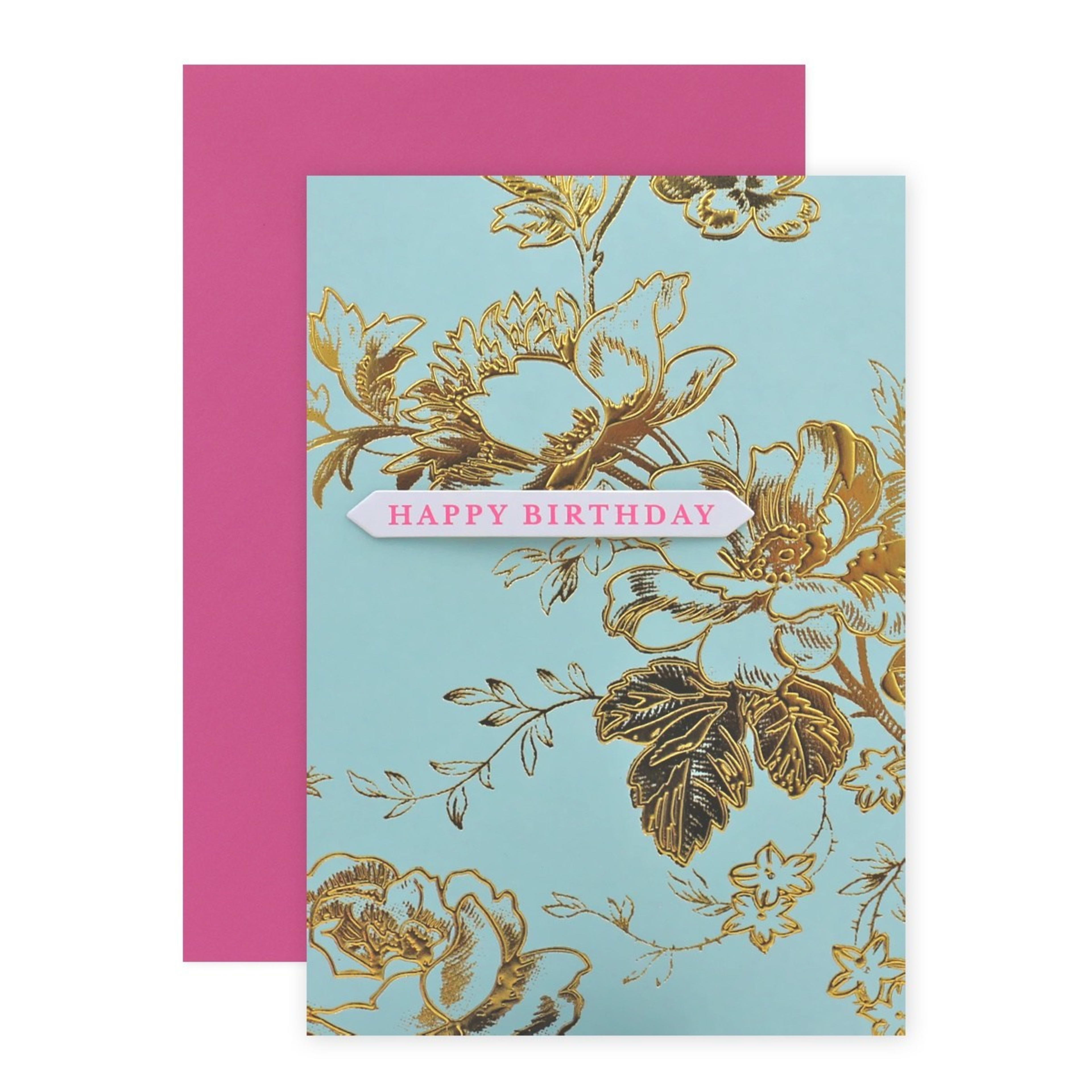 1 Connections from Hallmark Birthday Card - Golden Floral