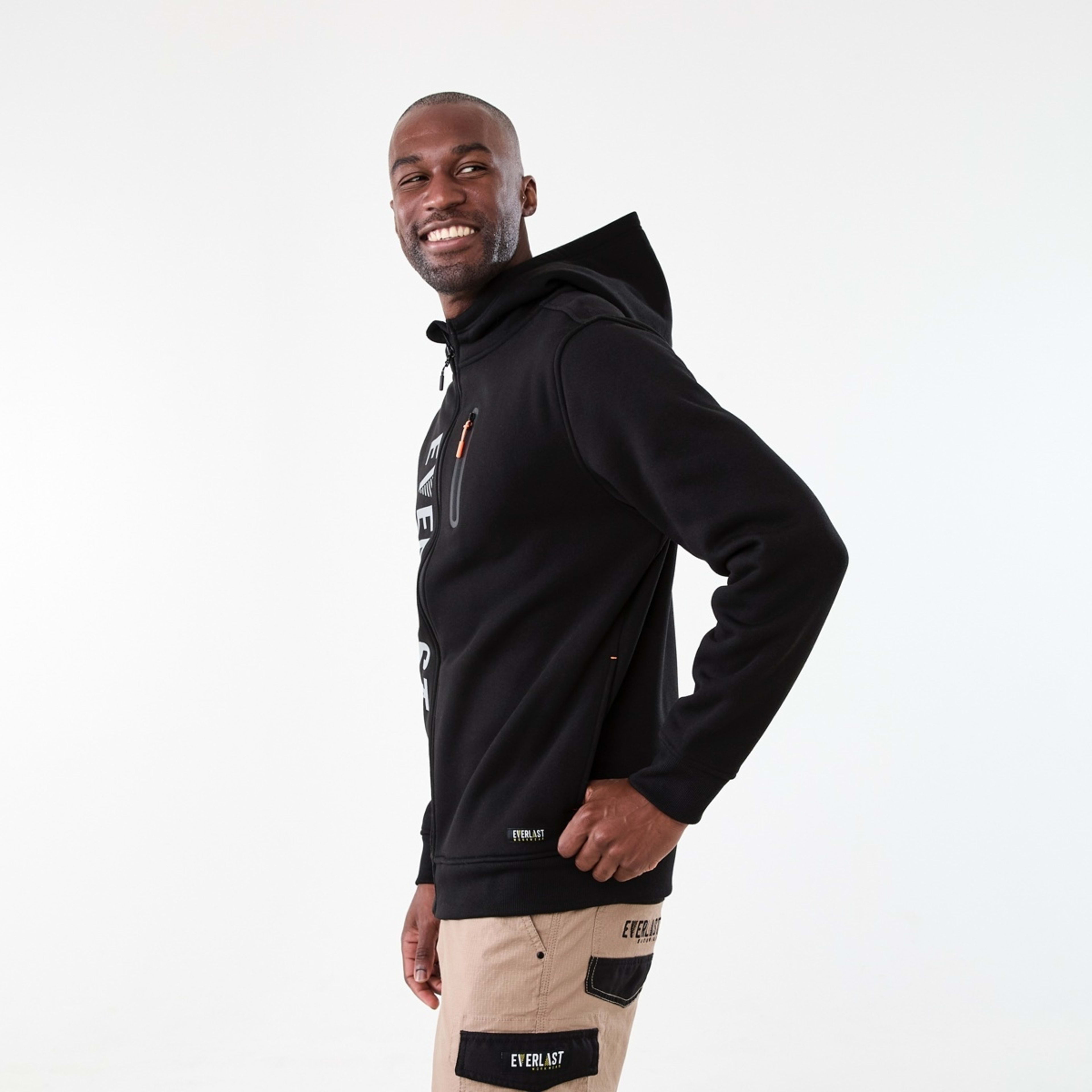 2 Everlast Work Zip Through Hoodie Black, 2 of 10