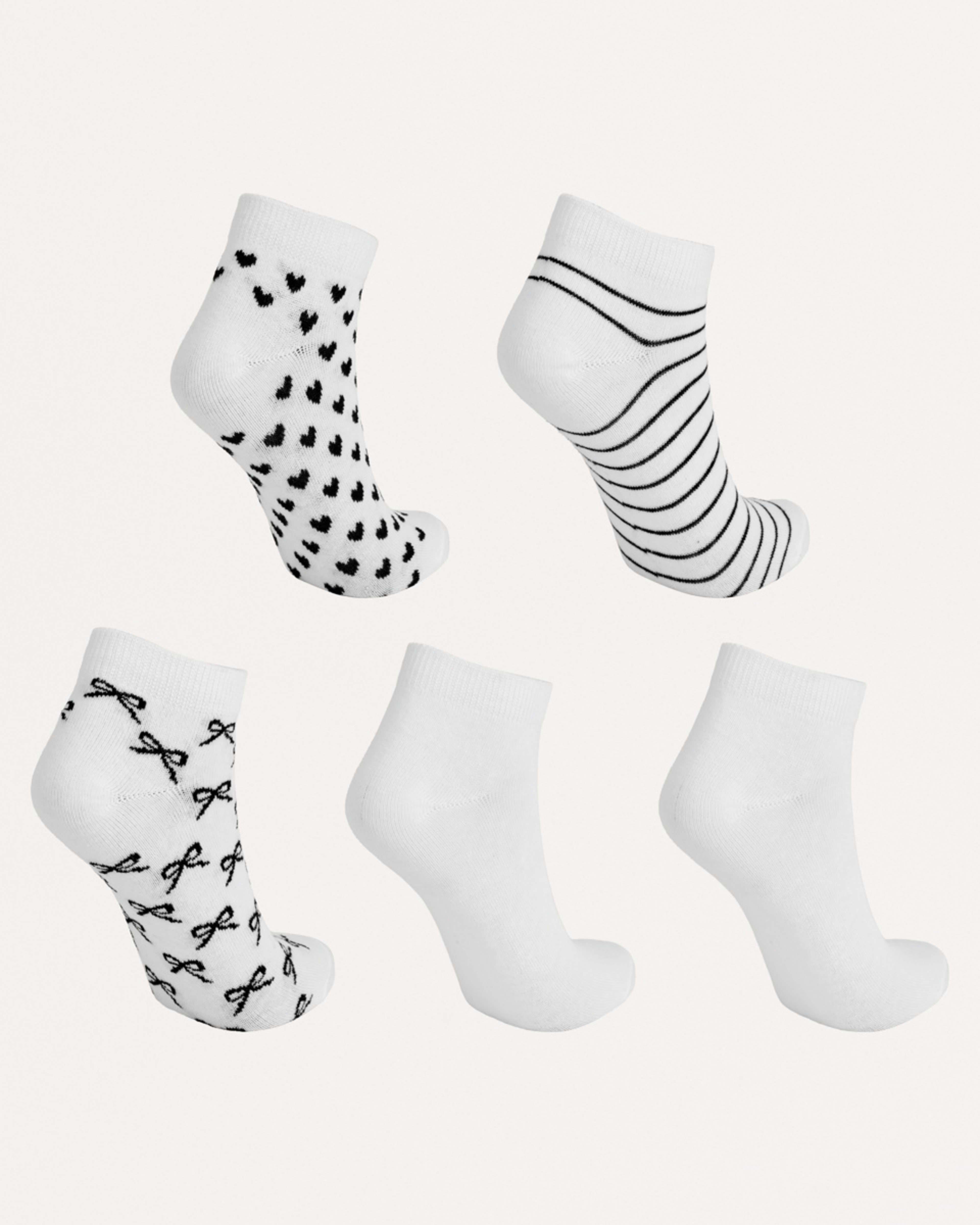 2 5 Pack Fashion Low Cut Socks WHITE, 2 of 3