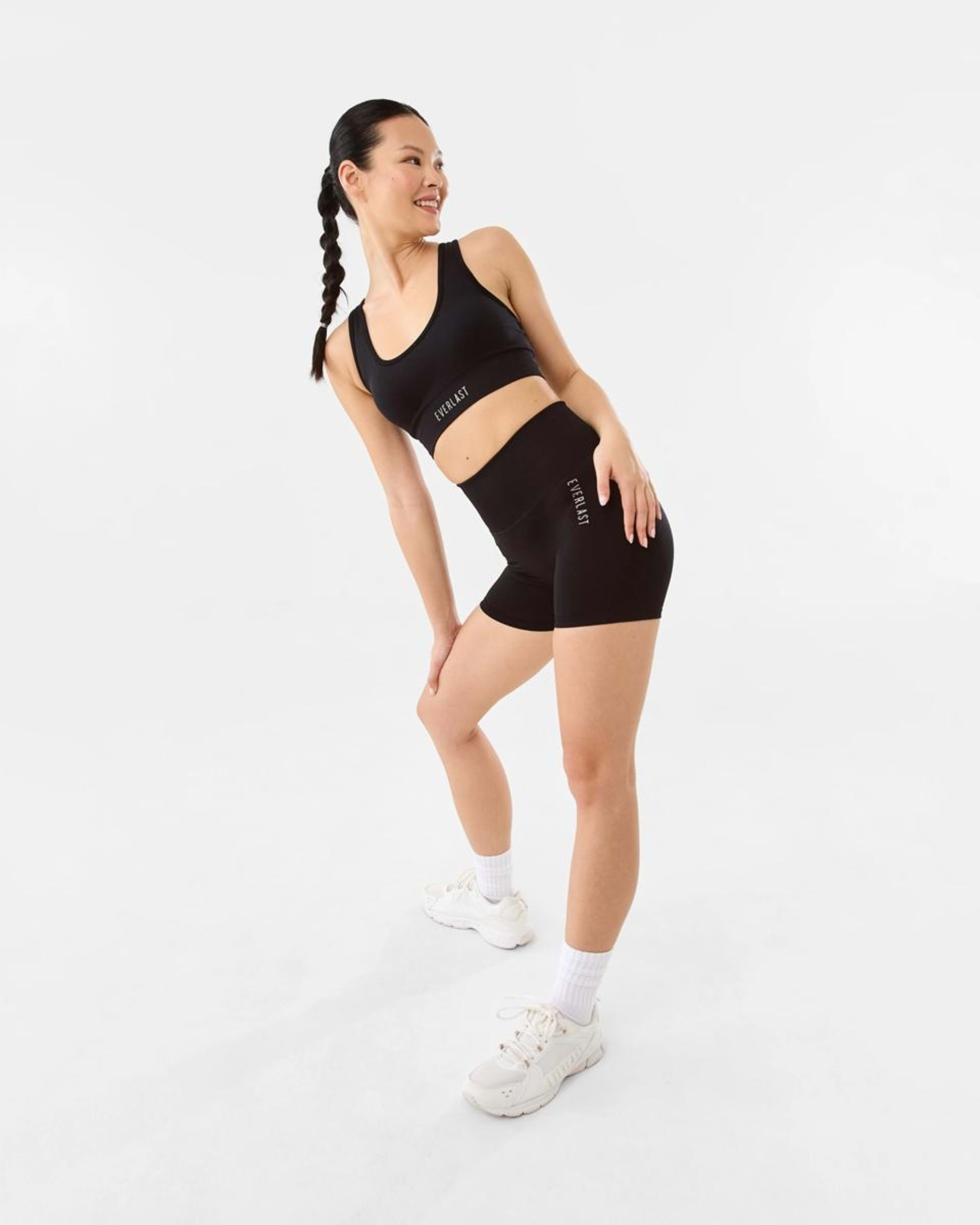 3 Everlast Womens Scoop Neck Seamfree Crop Top EVERLAST SIMPLE LOGO BLACK, 3 of 9