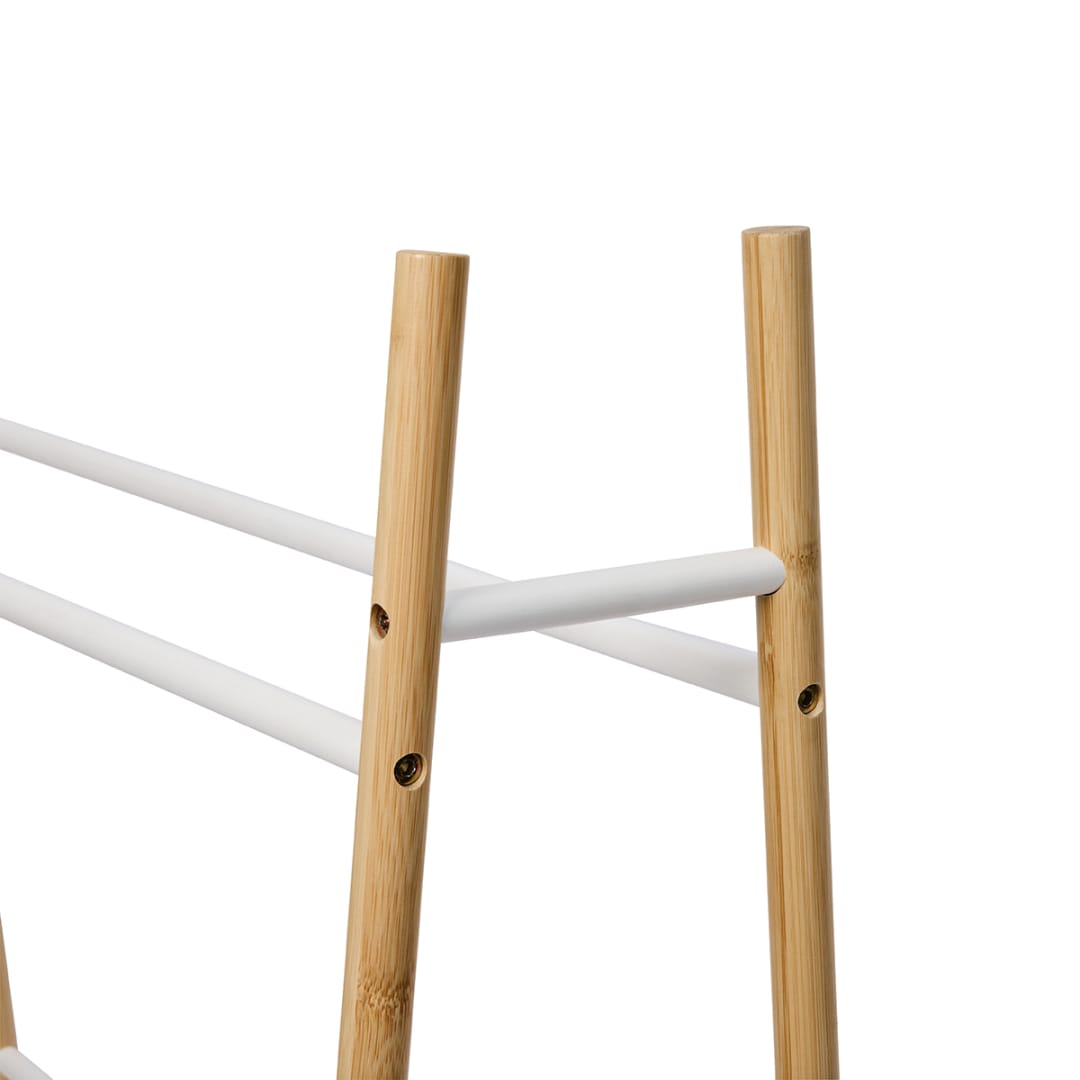 Bamboo and White Towel Rack - Kmart