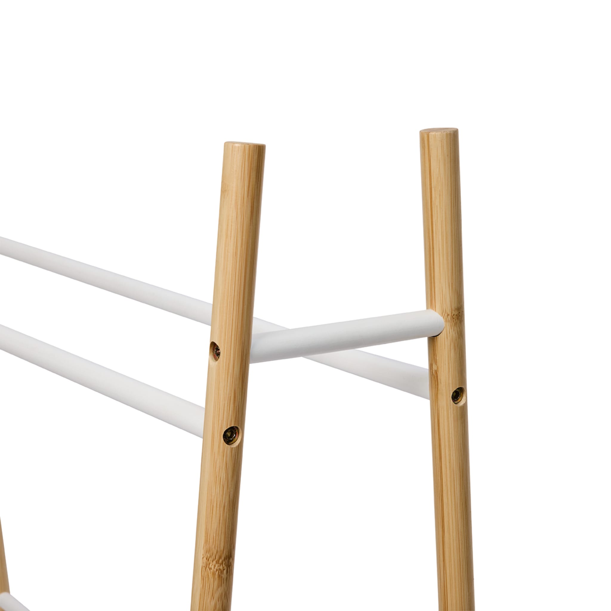 Bamboo and White Towel Rack - Kmart