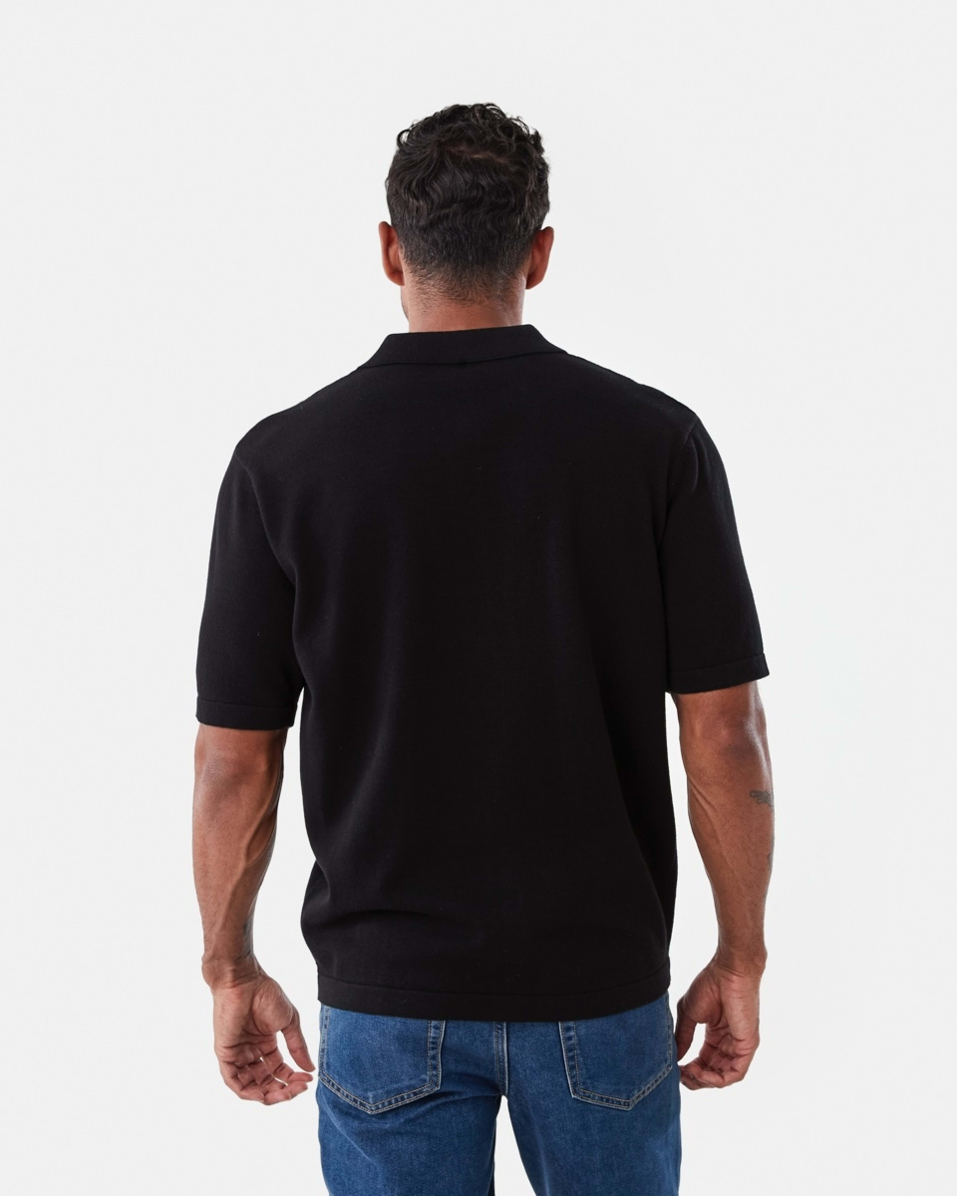 3 Short Sleeve Knit Shirt Black, 3 of 6