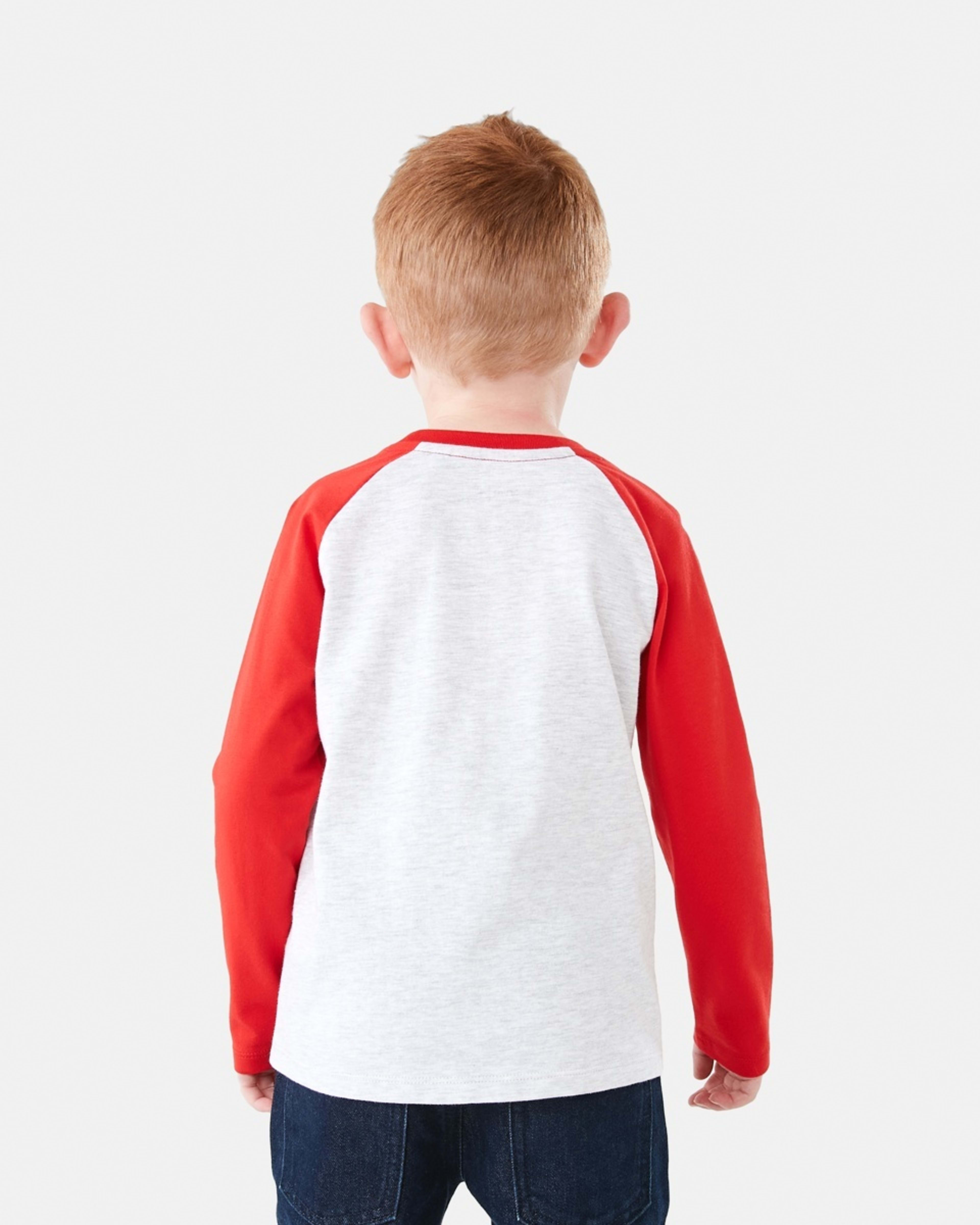 2 Printed Raglan Long Sleeve T-shirt Marl Ateam, 2 of 9