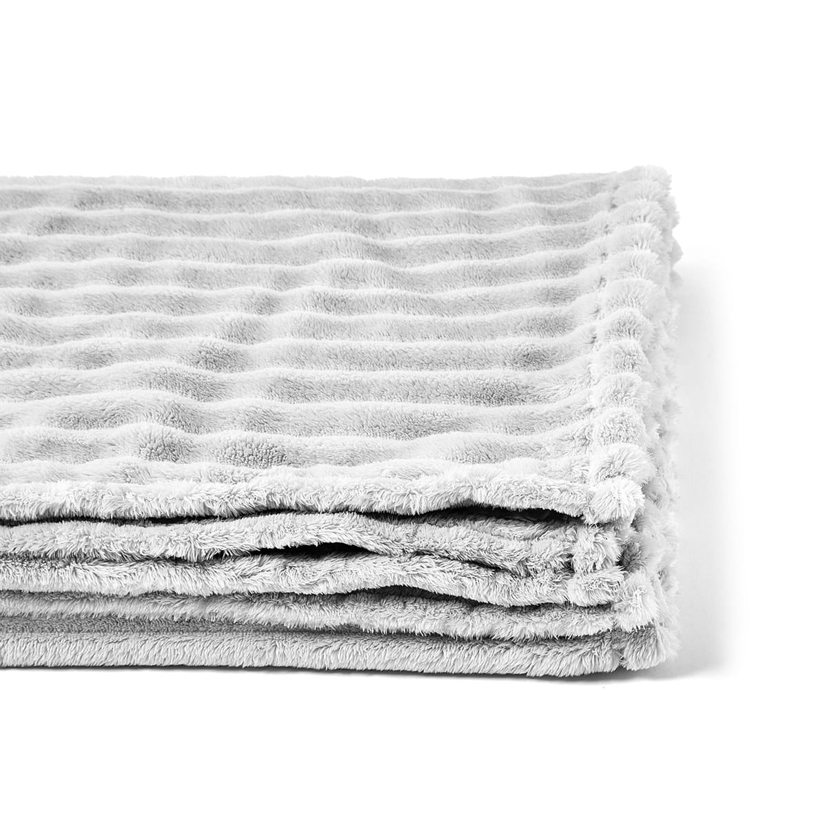 Ribbed Faux Fur Throw - Grey - Kmart NZ