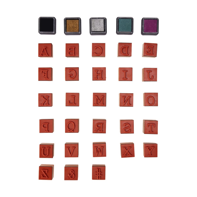 Wooden Stamp Set Alphabet, Upper Case Kmart
