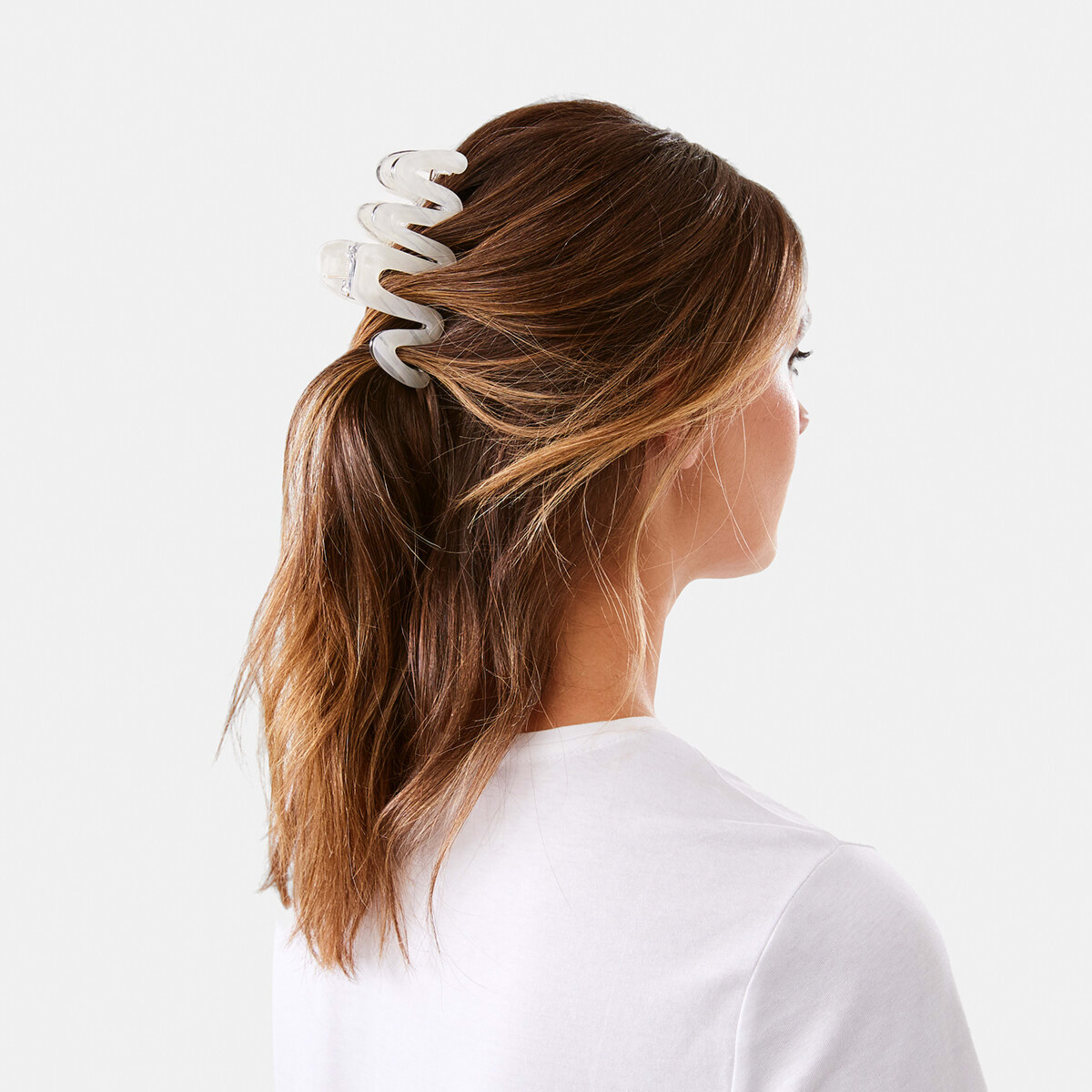 3 White Squiggle Claw Hair Clip, 3 of 4