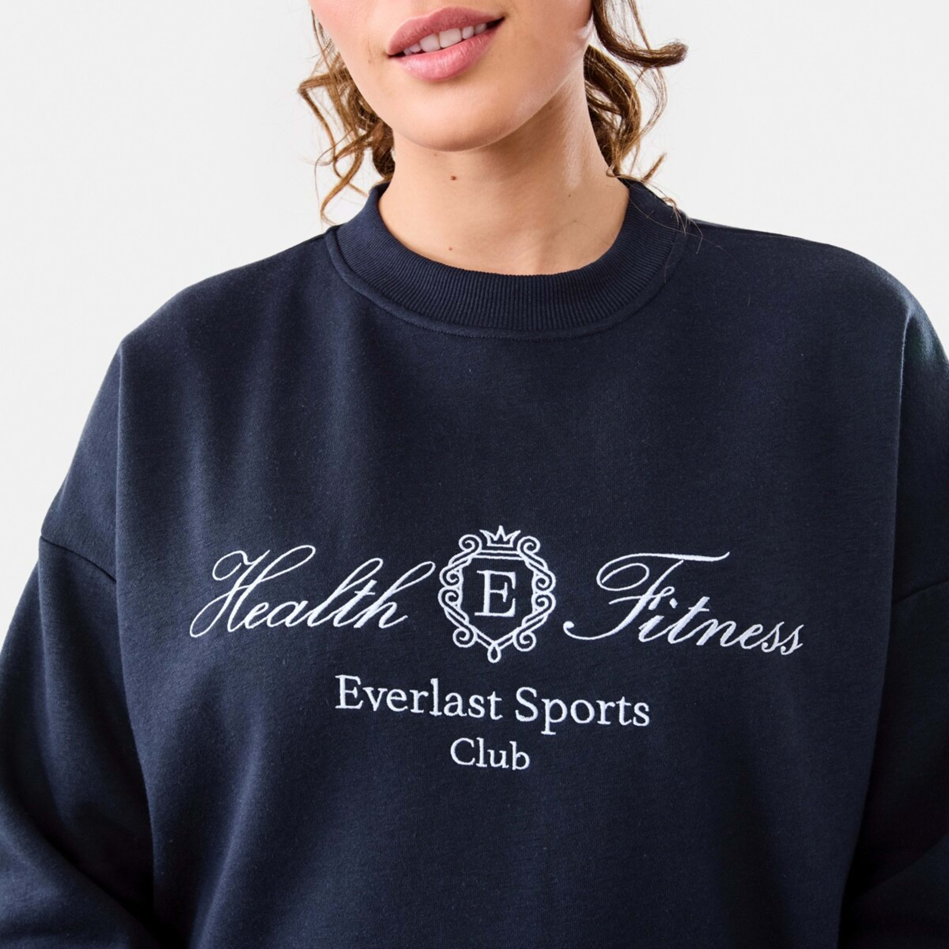 6 Everlast Womens Tennis Oversized Crew Sweatshirt Washed Nvy, 6 of 8