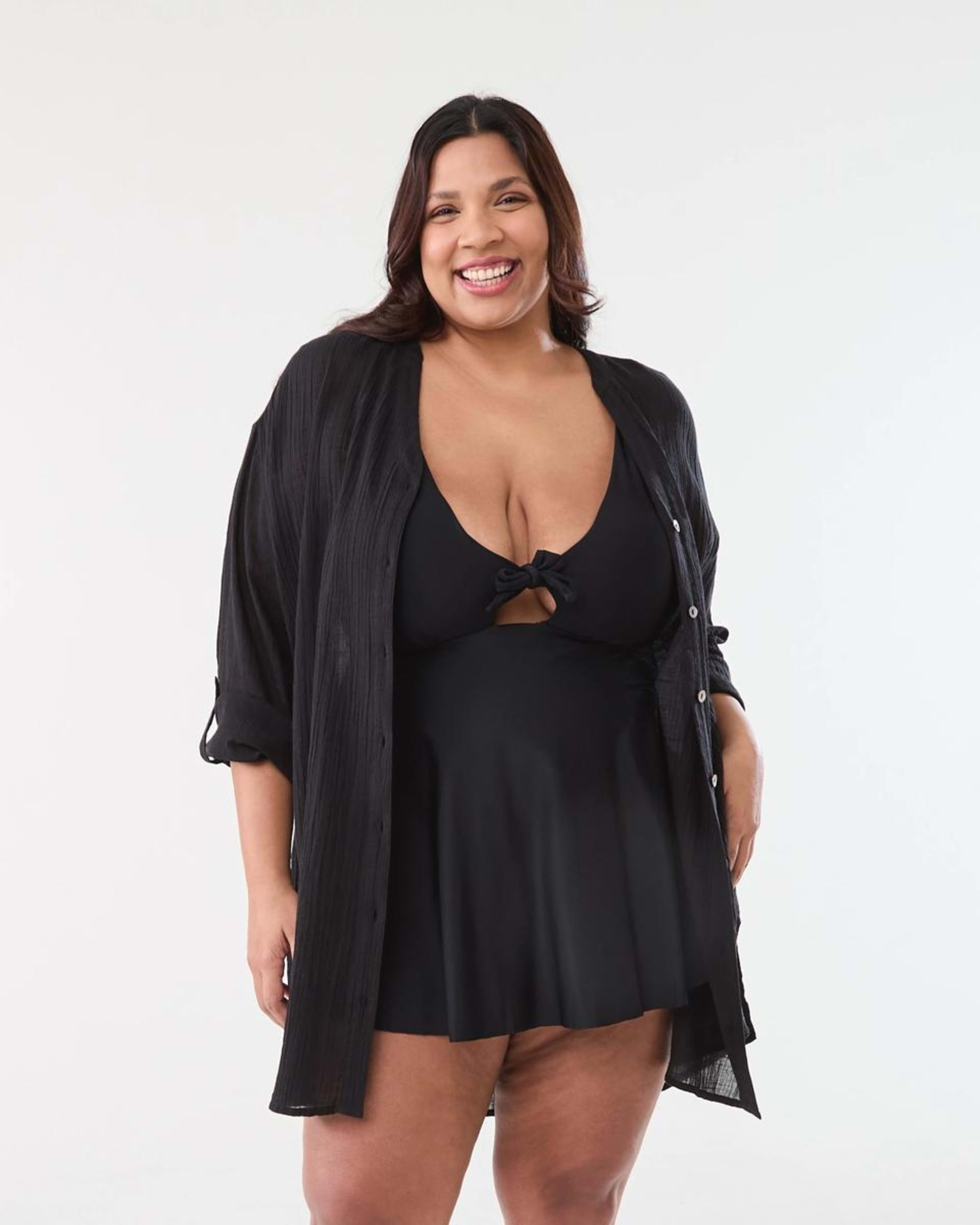 2 Curve Beach Kaftan BLACK, 2 of 9