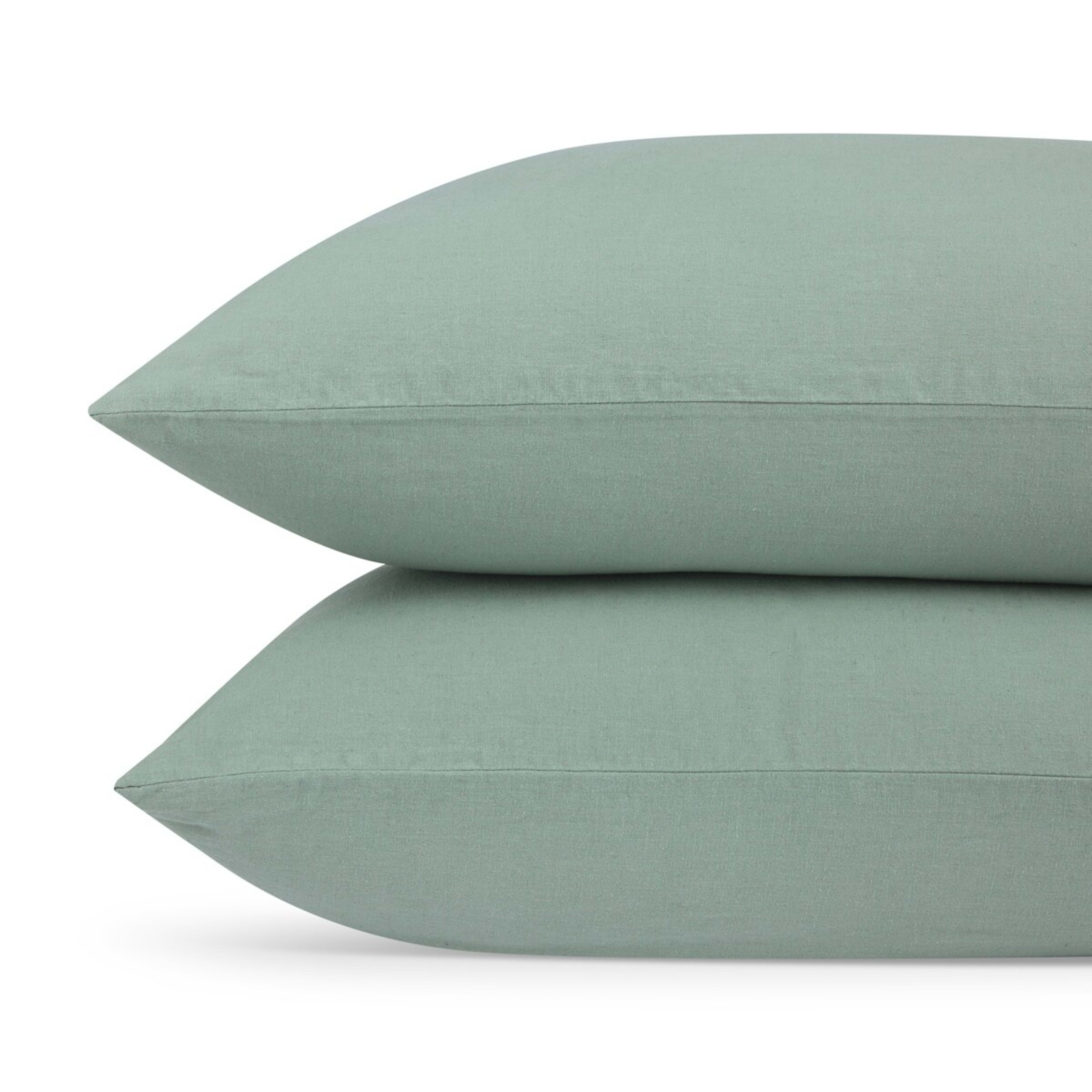 2 Cotton Linen Sheet Set - King Bed, Sage, 2 of 7