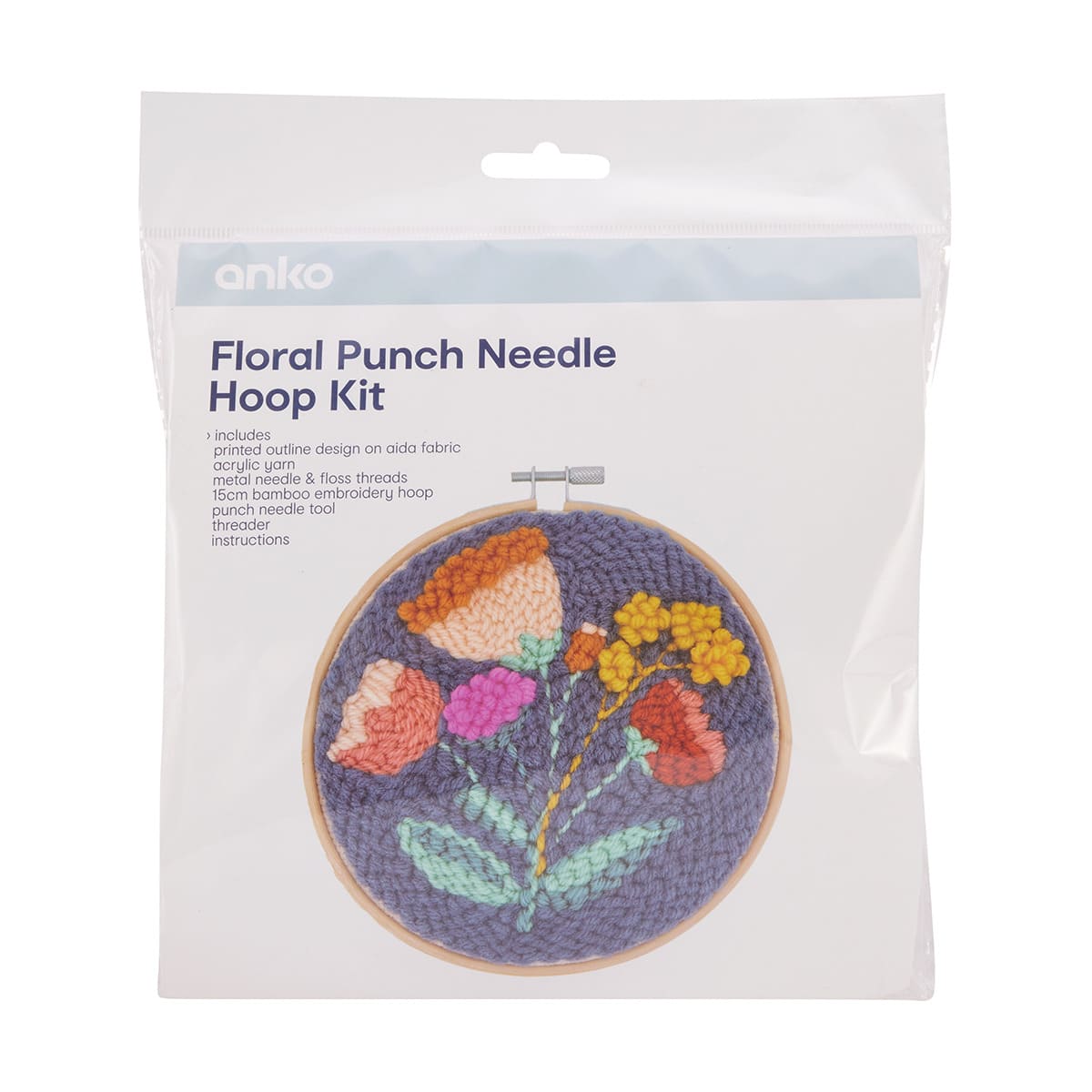 Floral Punch Needle Hoop Kit