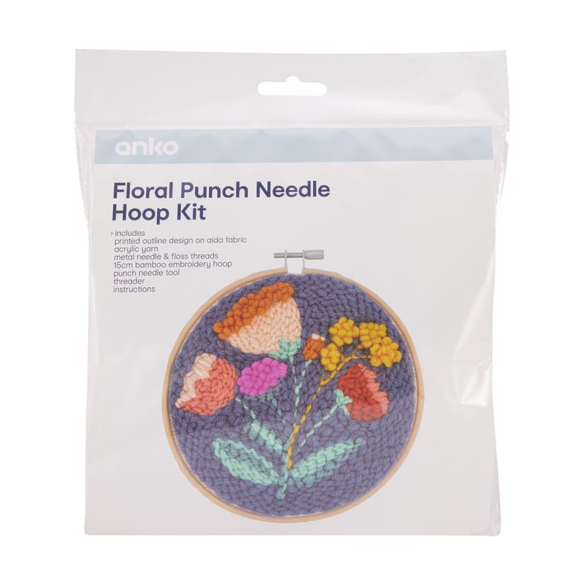 Floral Punch Needle Hoop Kit Kmart