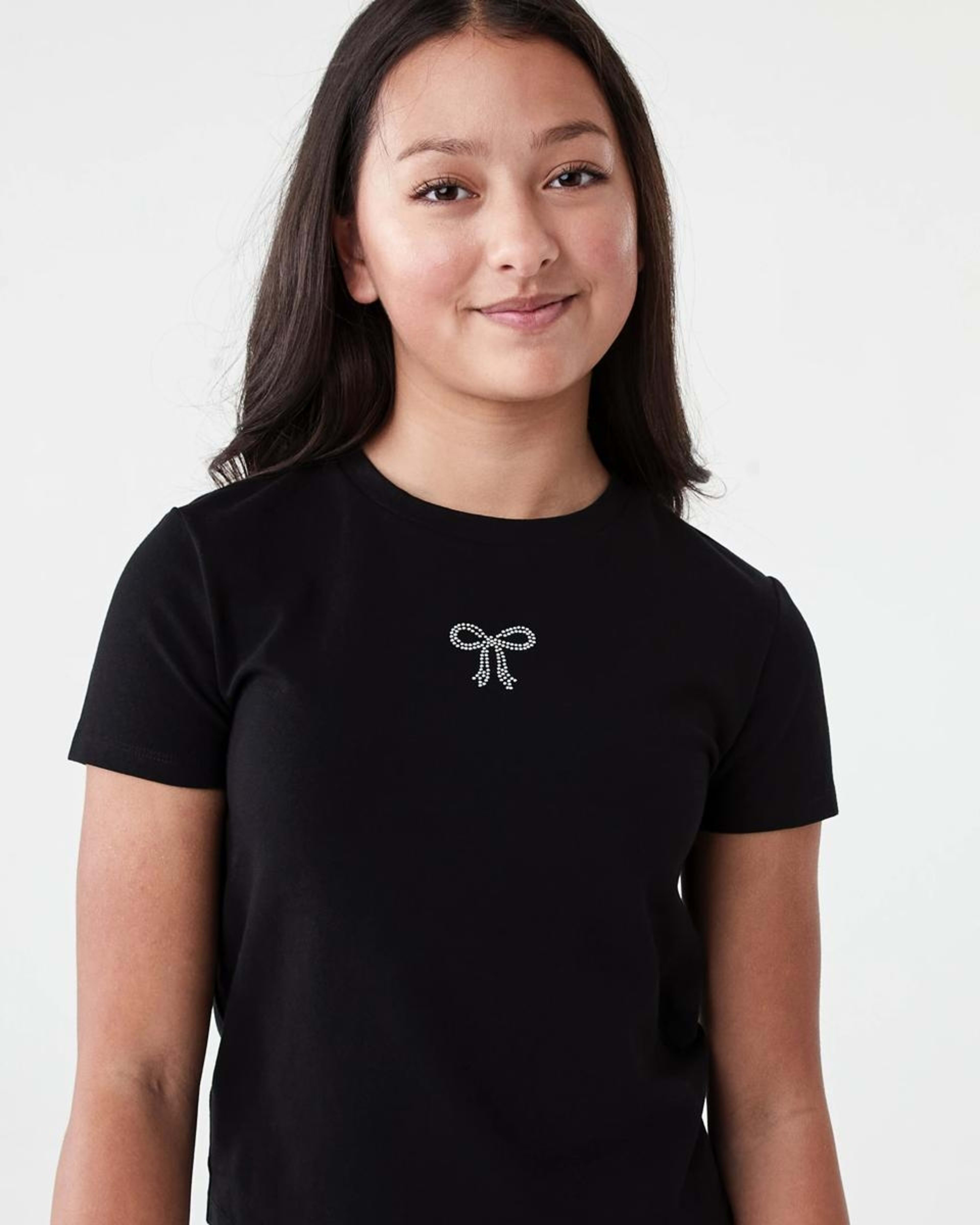 3 Short Sleeve Embellished Baby T-shirt Blk Bow, 3 of 7