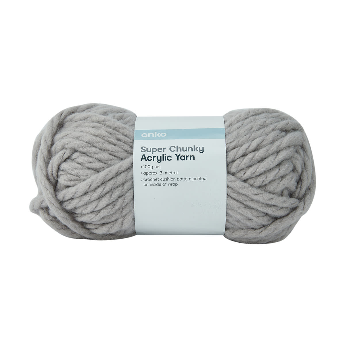 Super Chunky Acrylic Yarn - Grey - Kmart