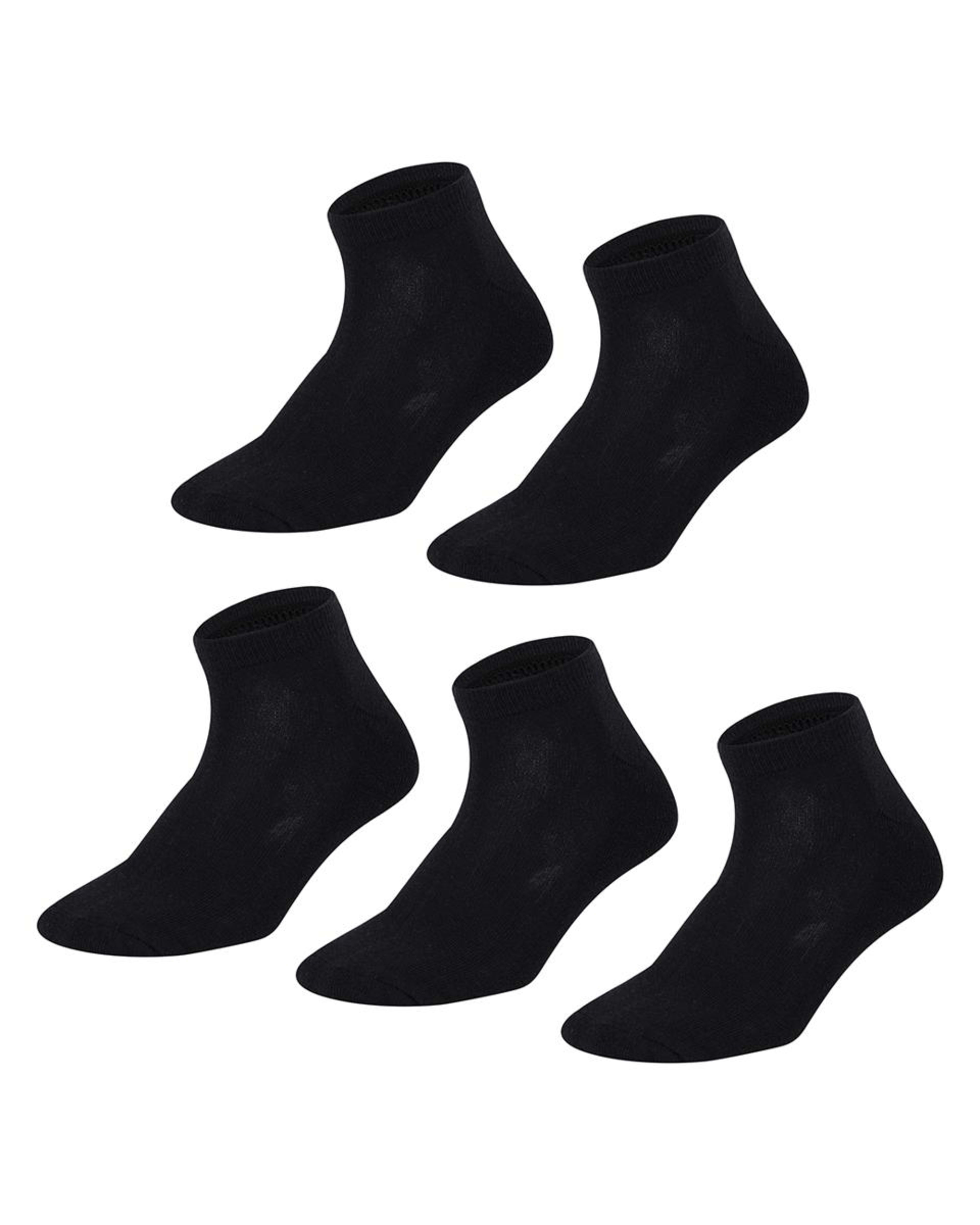 1 5 Pack Low Cut Sport Socks Black