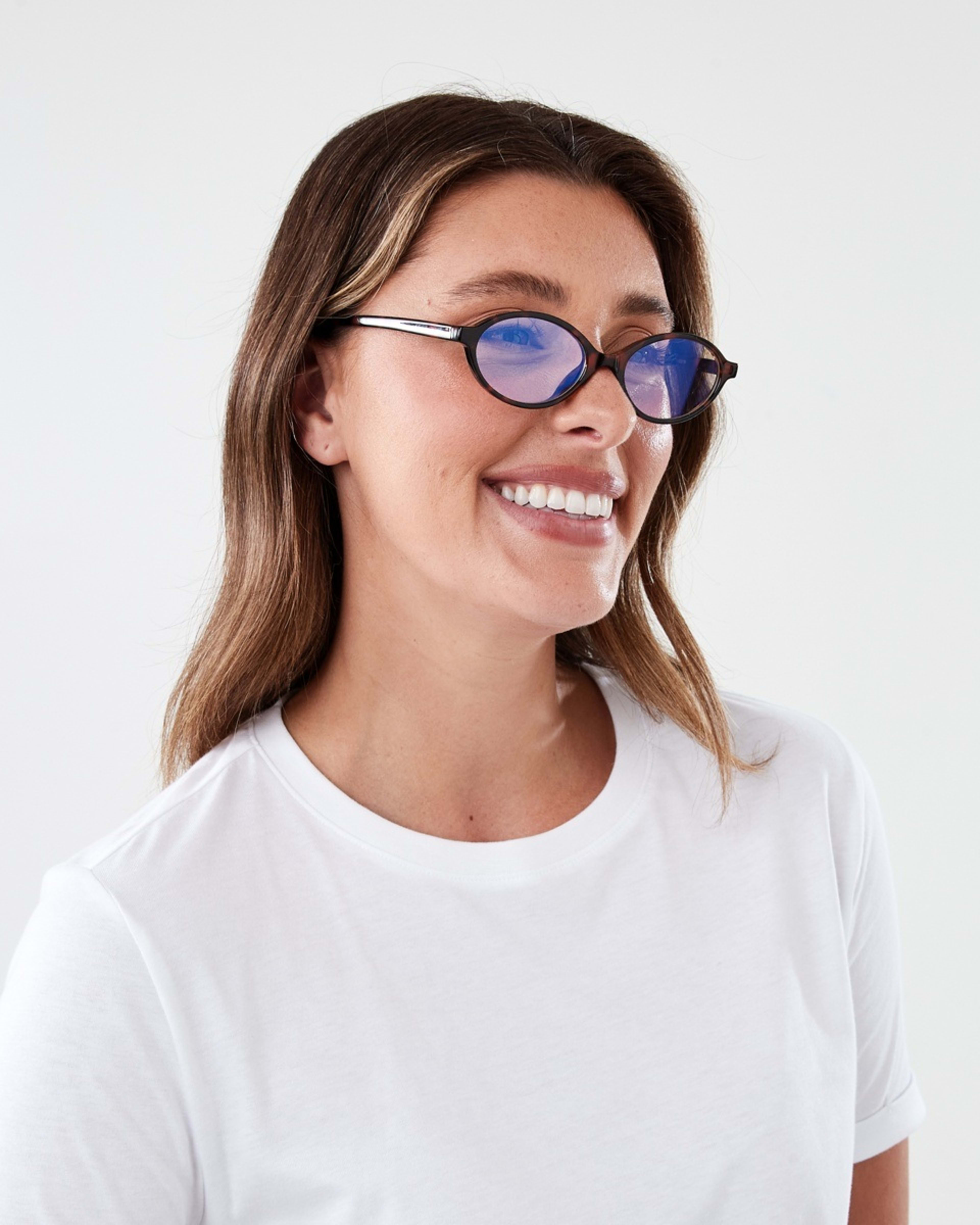 6 Womens Oval Blue Light Glasses Tort, 6 of 7