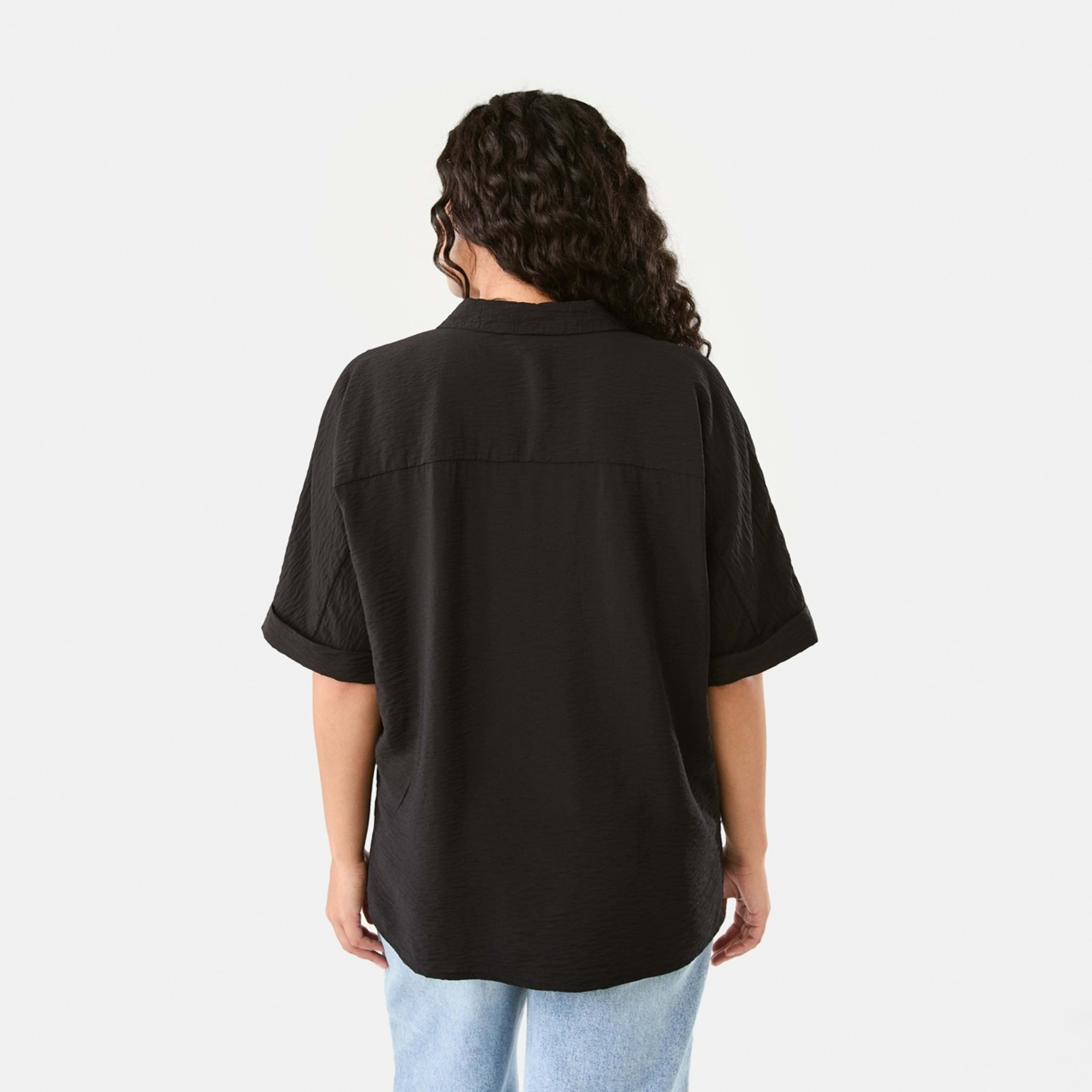 3 Short Dolman Sleeve Shirt Black, 3 of 8