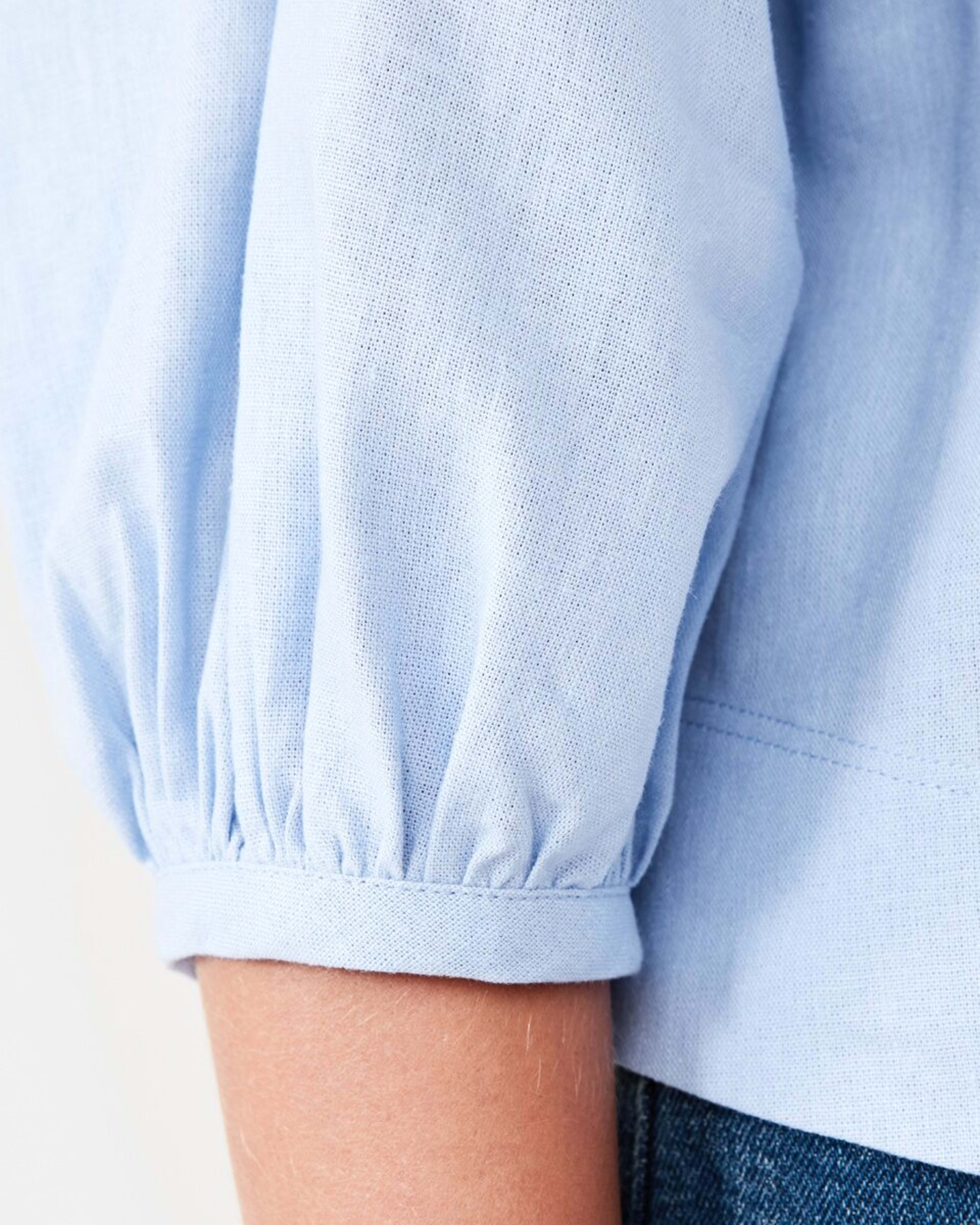 5 Long Sleeve Linen Blend Top BRUNI BLUE, 5 of 5