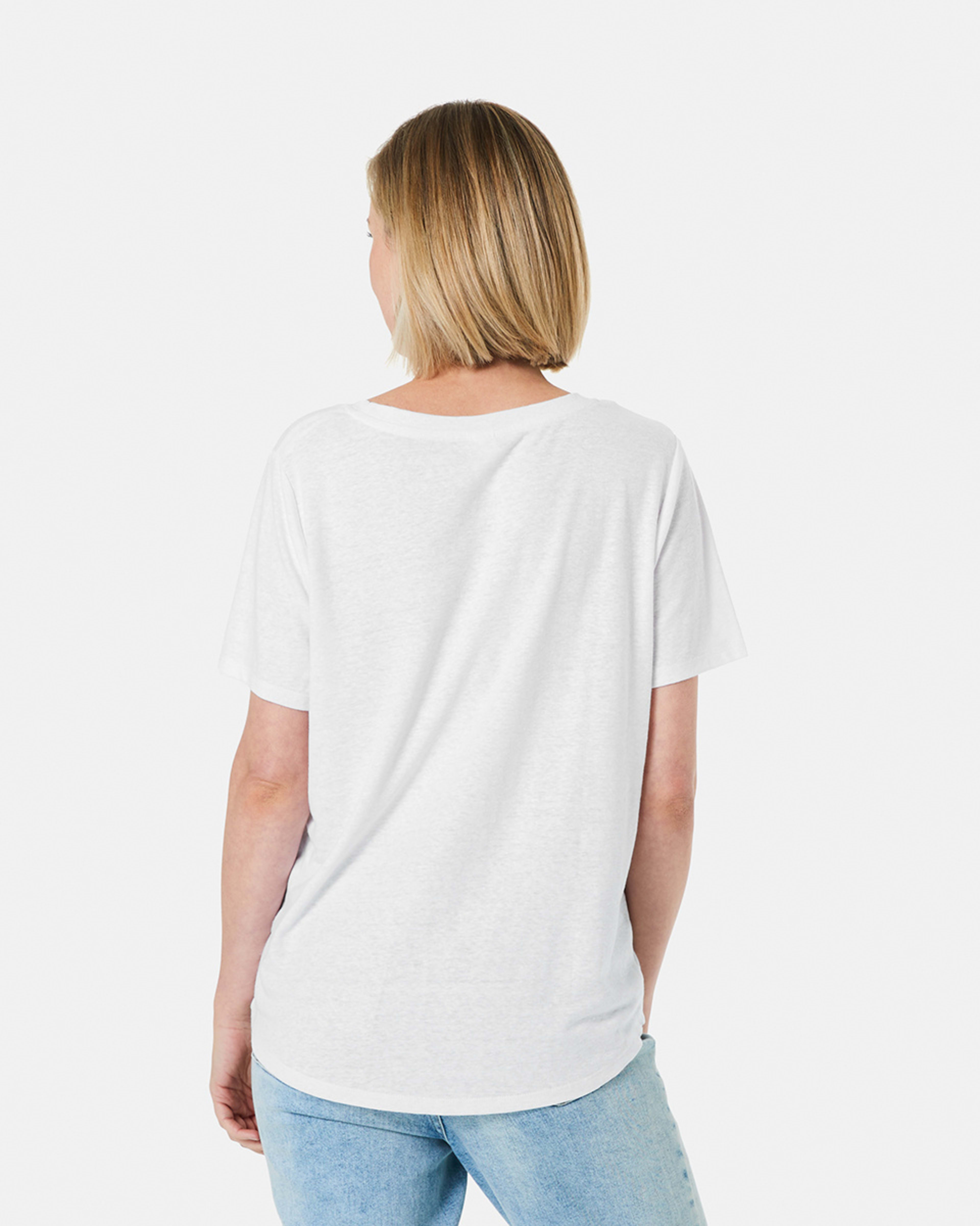 Linen Blend Short Sleeve VNeck Tshirt Kmart
