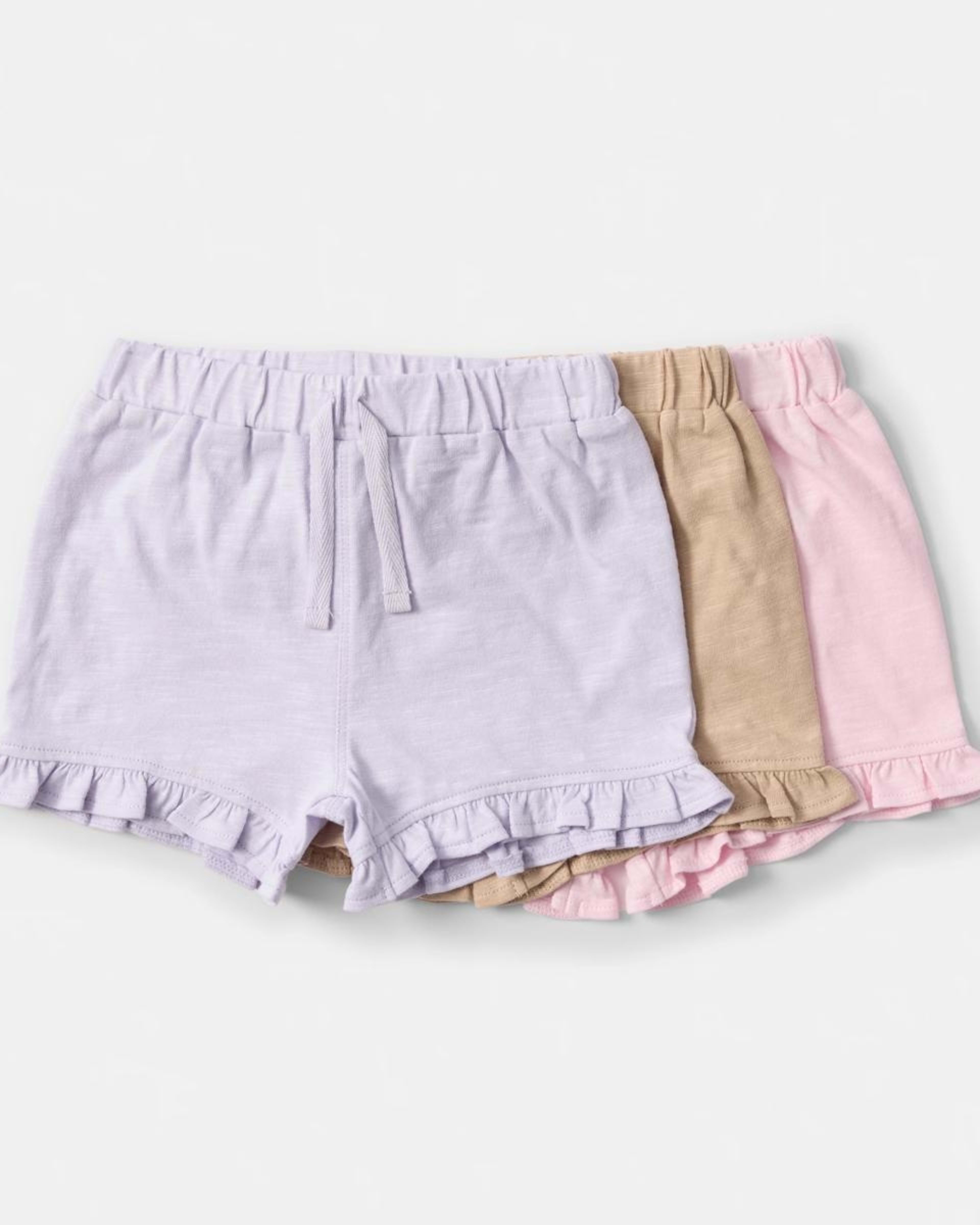 1 3 Pack Frill Shorts PINK MULTI