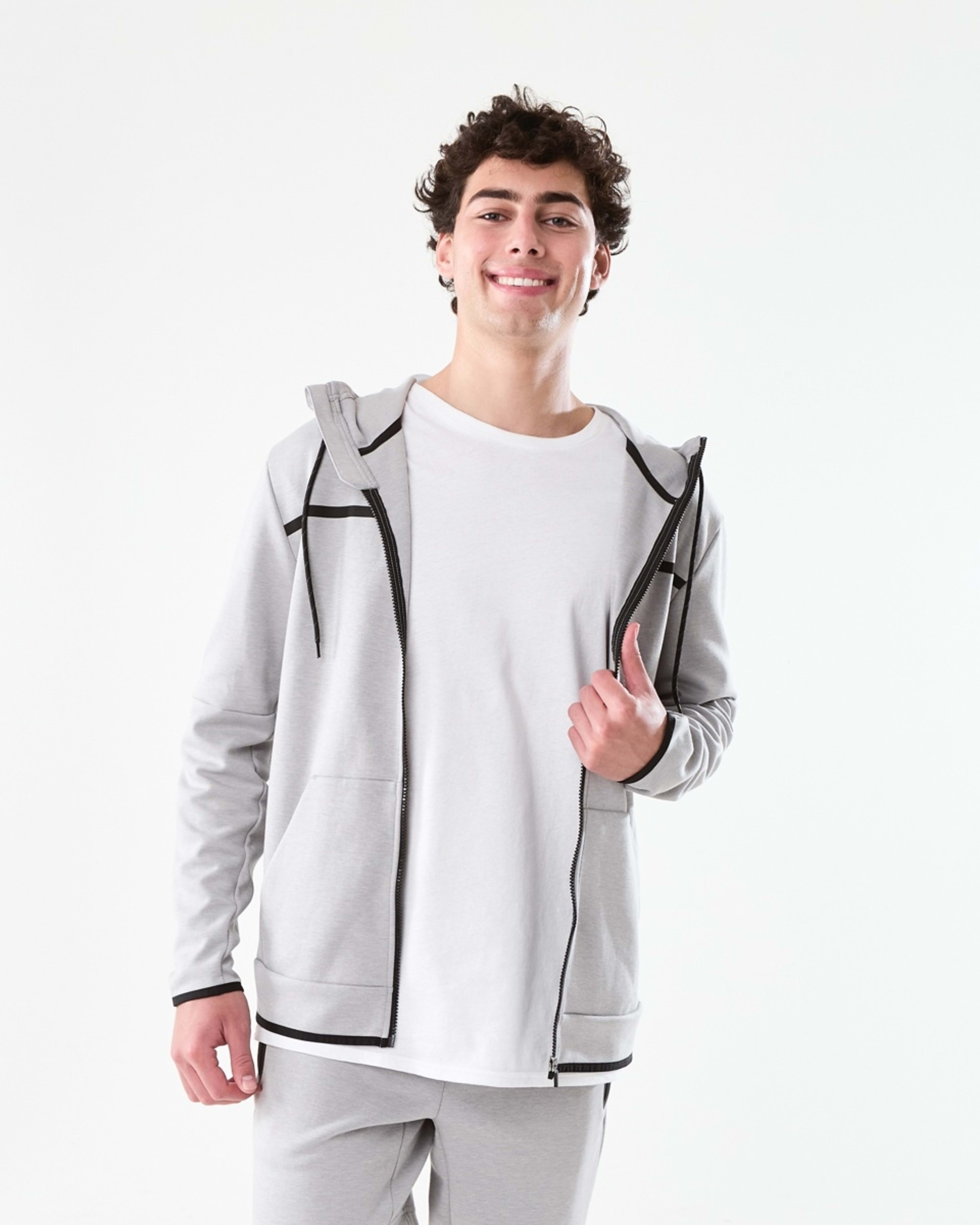 1 Active Mens Sports Hoodie GREY MARLE CORE, 1 of 8