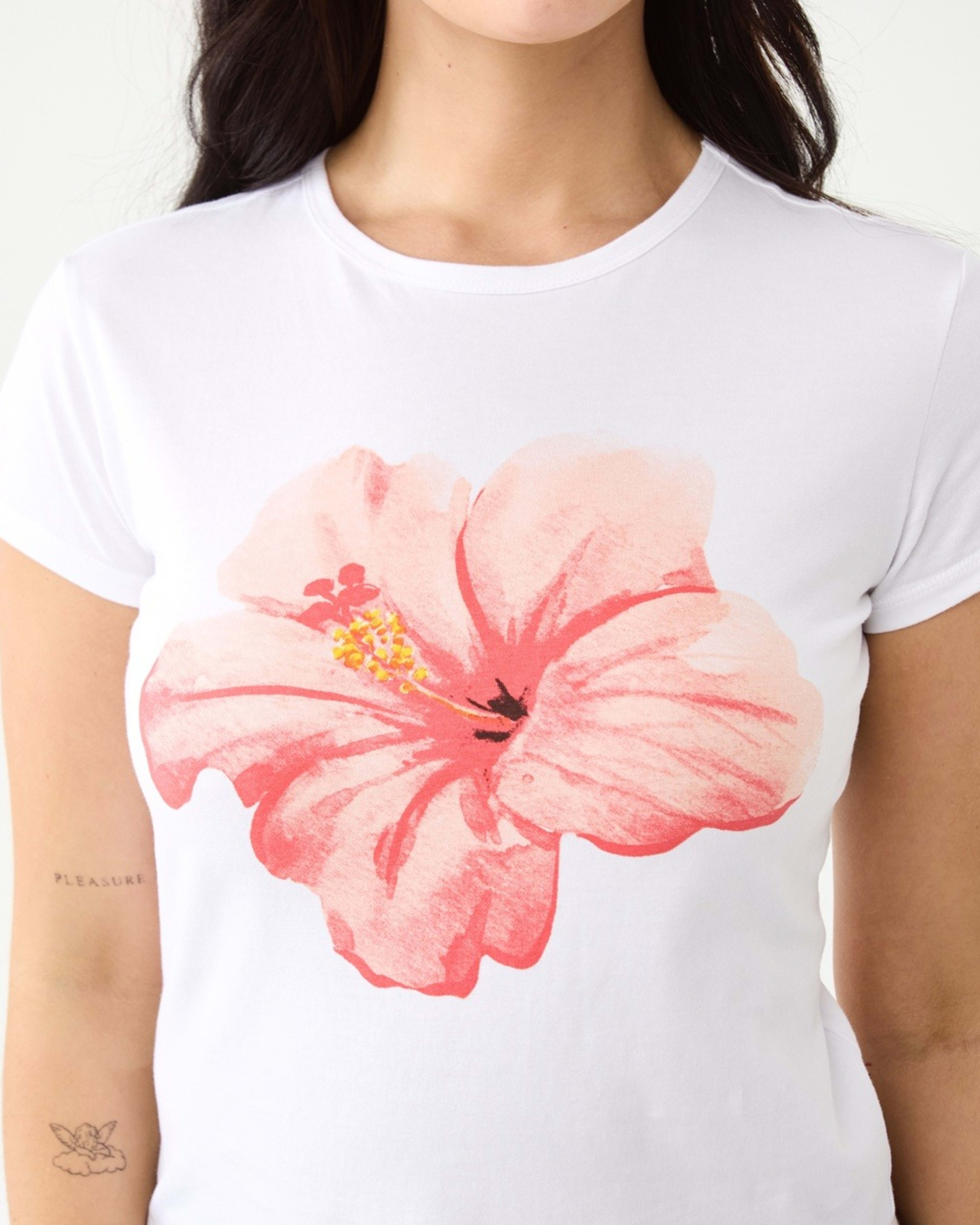 8 Short Sleeve Neat Print T-shirt Hibiscus, 8 of 8