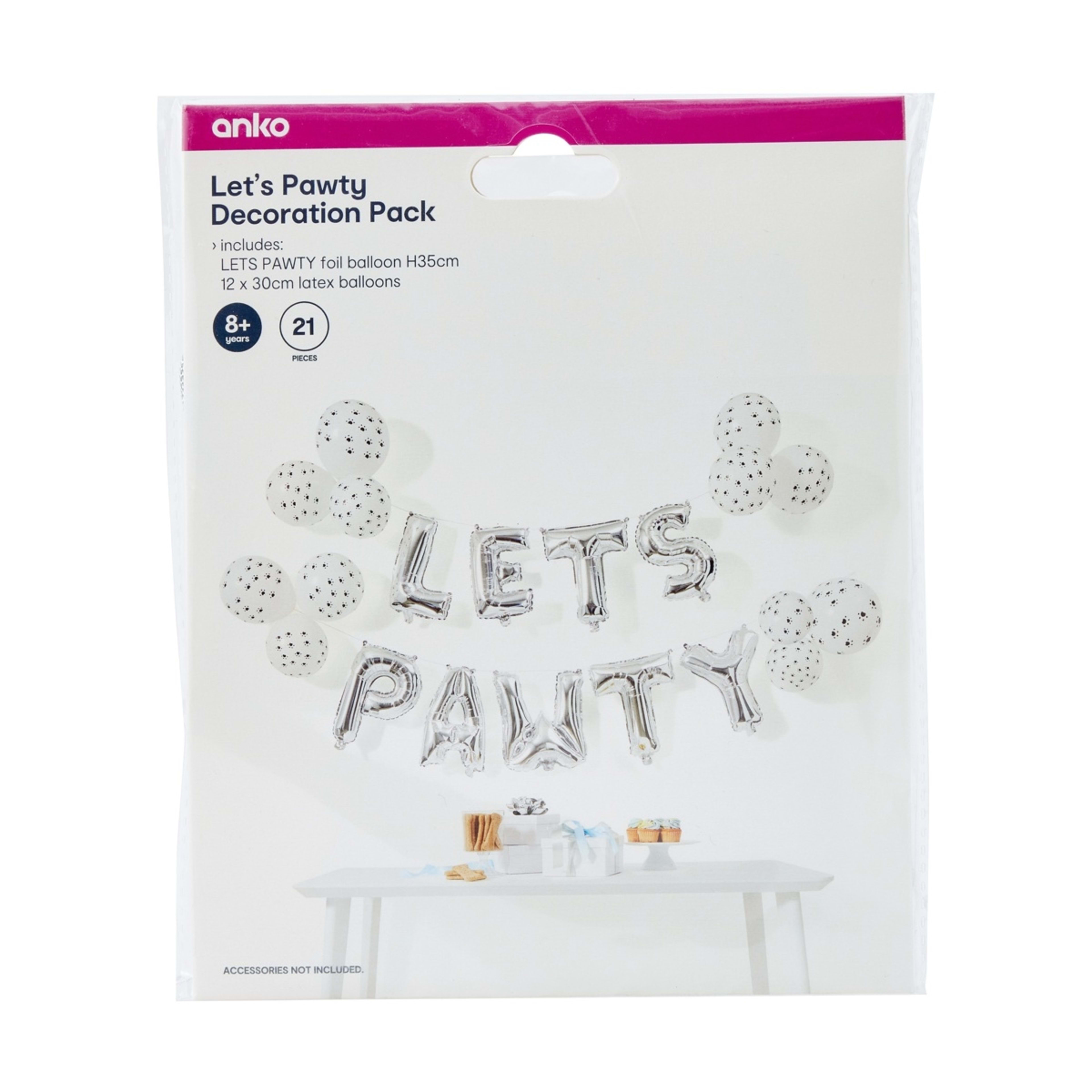 8 21 Piece Let's Pawty Decoration Pack, 8 of 8