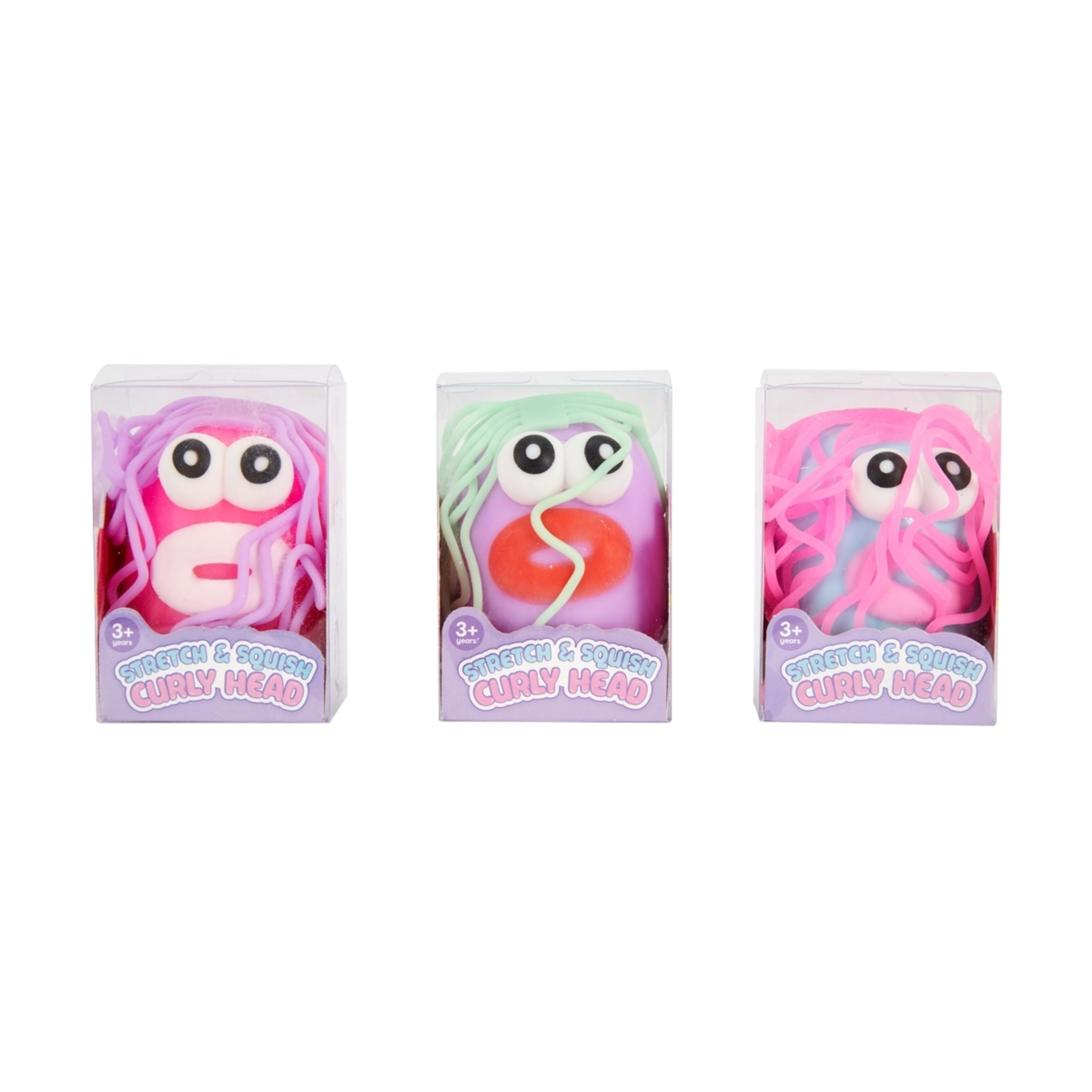 1 Stretch and Squish Curly Head Toy - Assorted
