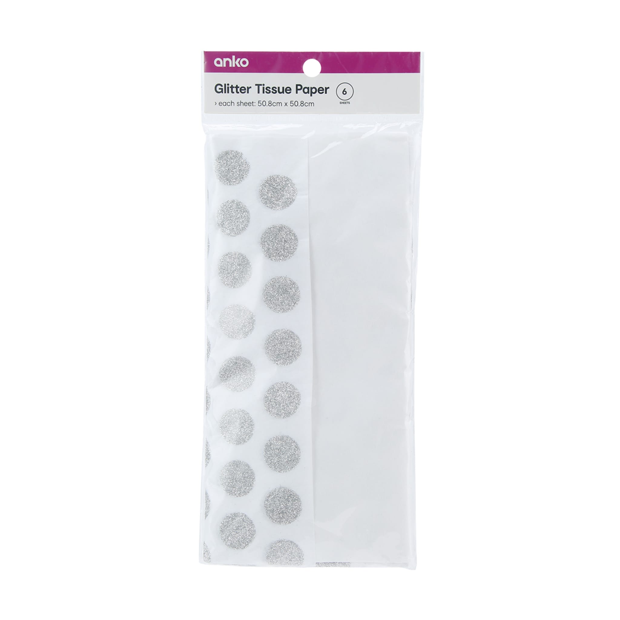 6 Pack Glitter Tissue Paper Kmart